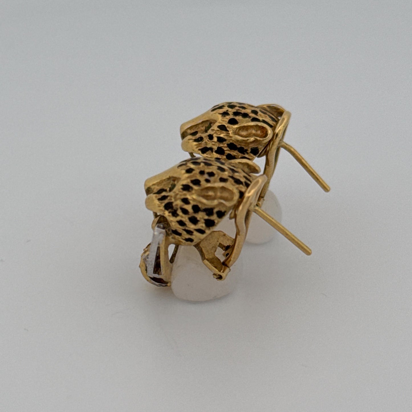 Panther Earrings with Emeralds and Diamonds