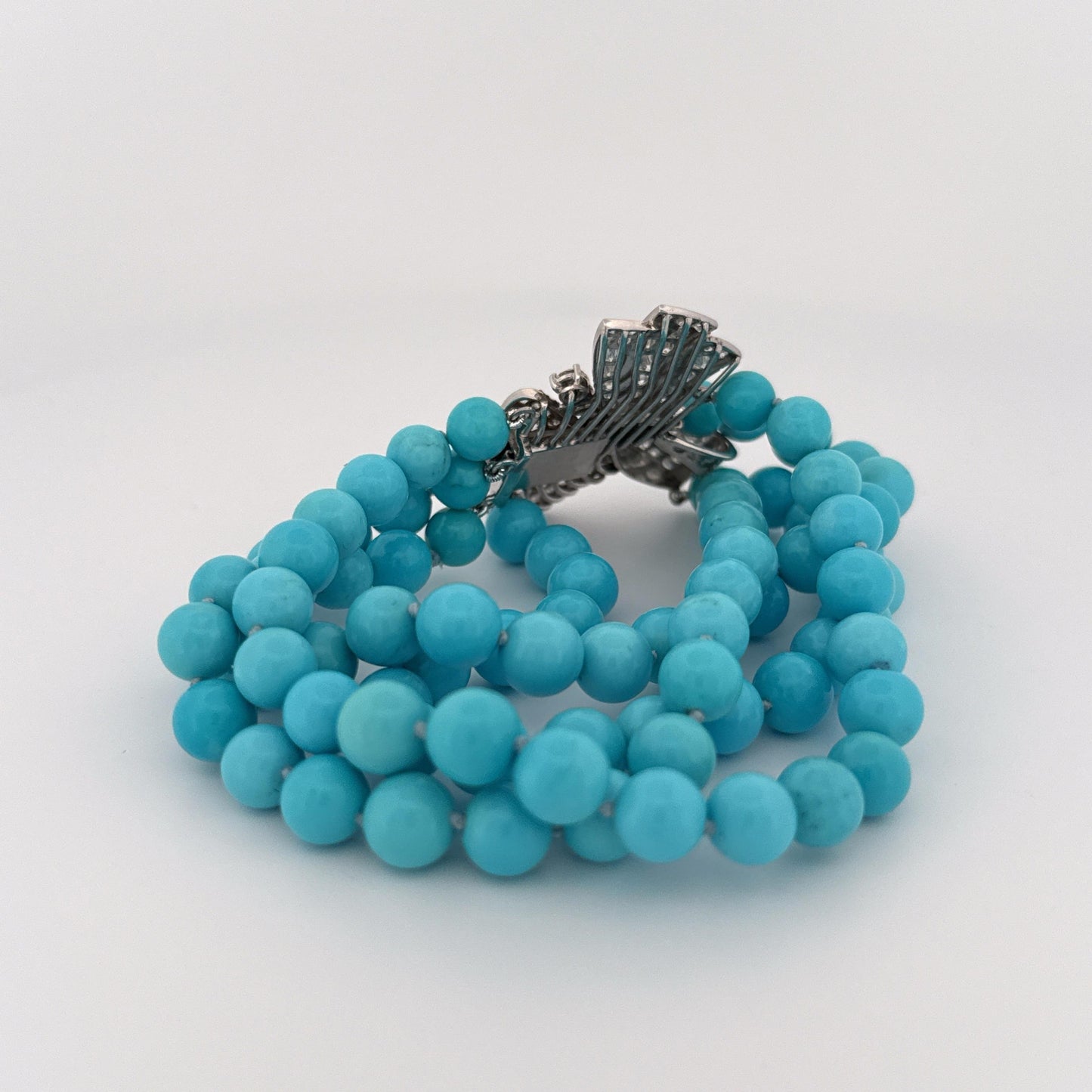 Turquoise and Diamond Bow Bracelet