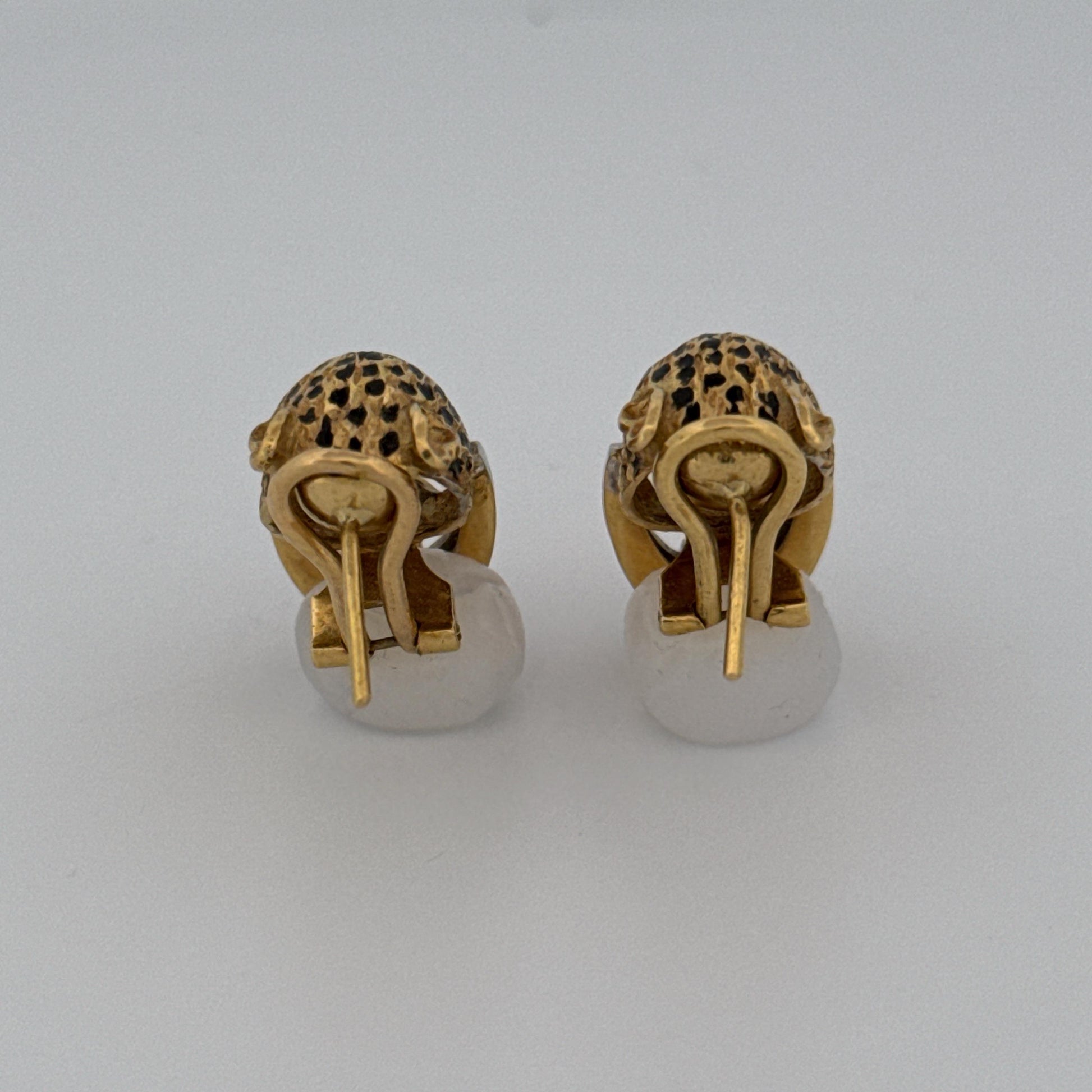 Panther Earrings with Emeralds and Diamonds