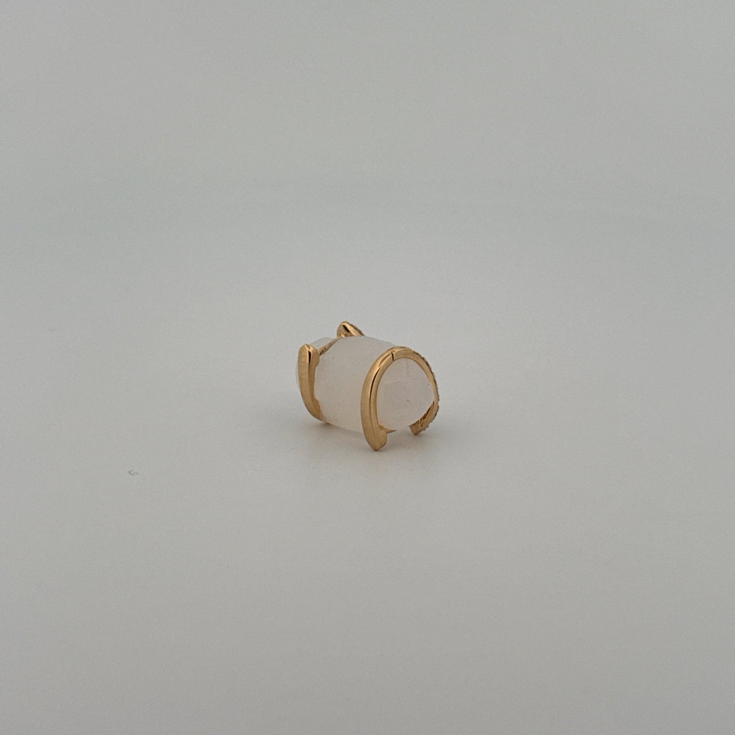 14K Gold and Diamond Serpent Earrings w/Emerald Eyes