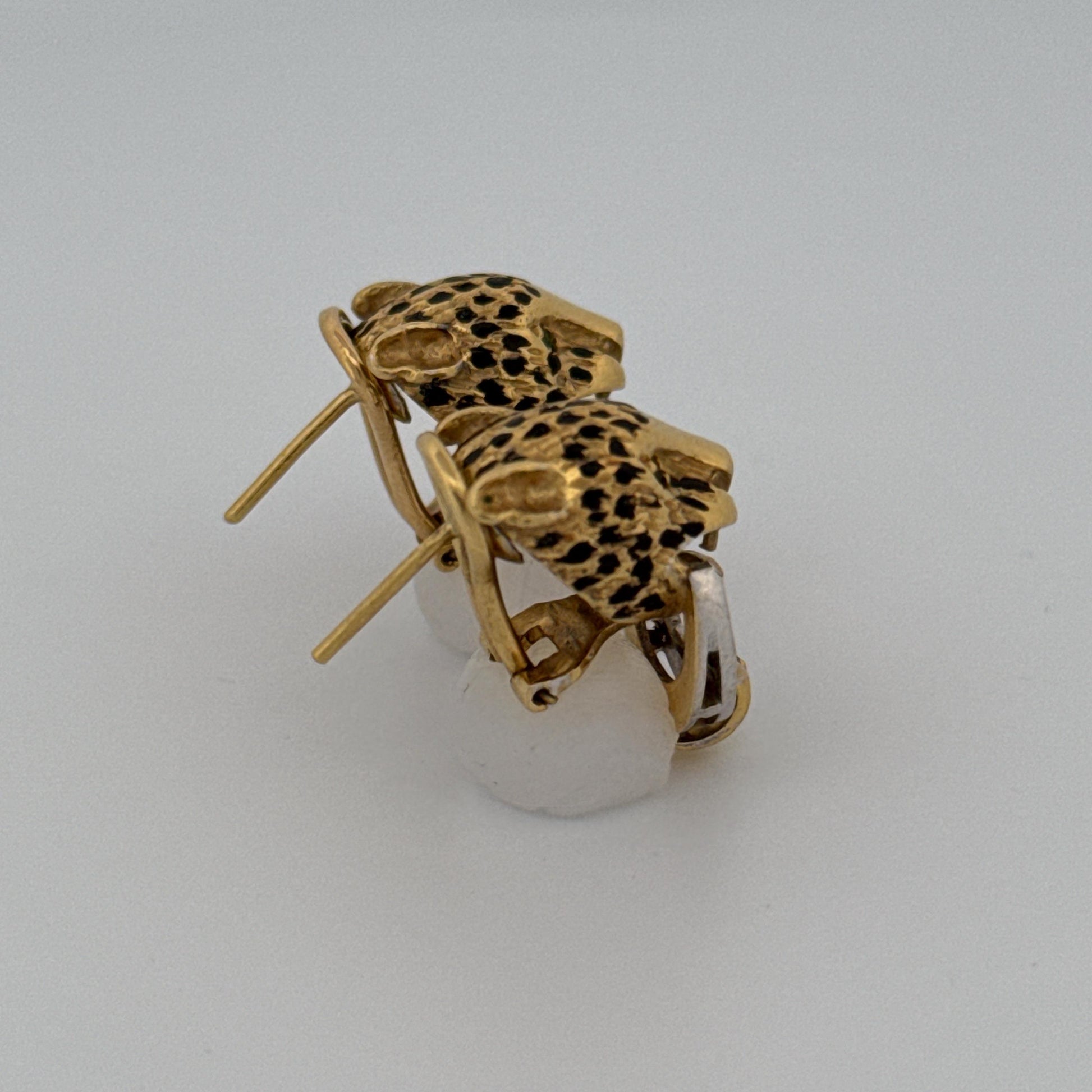 Panther Earrings with Emeralds and Diamonds