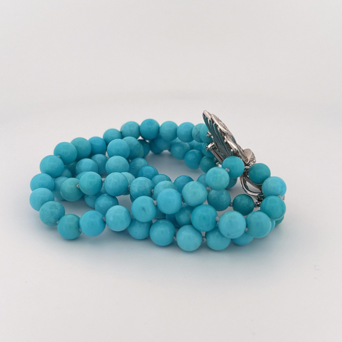 Turquoise and Diamond Bow Bracelet