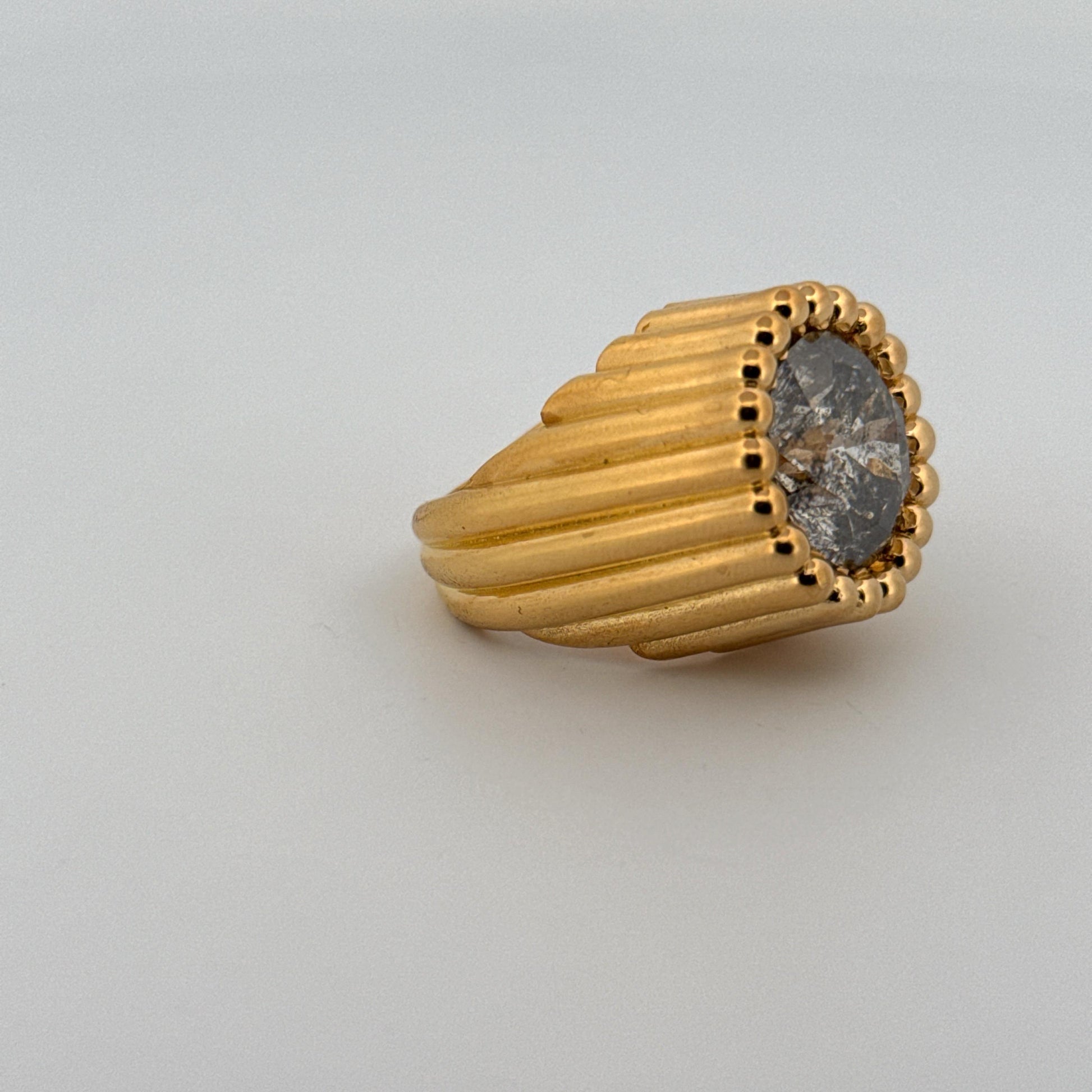 Salt and Pepper 11.8ct Diamond in 18K Yellow Gold