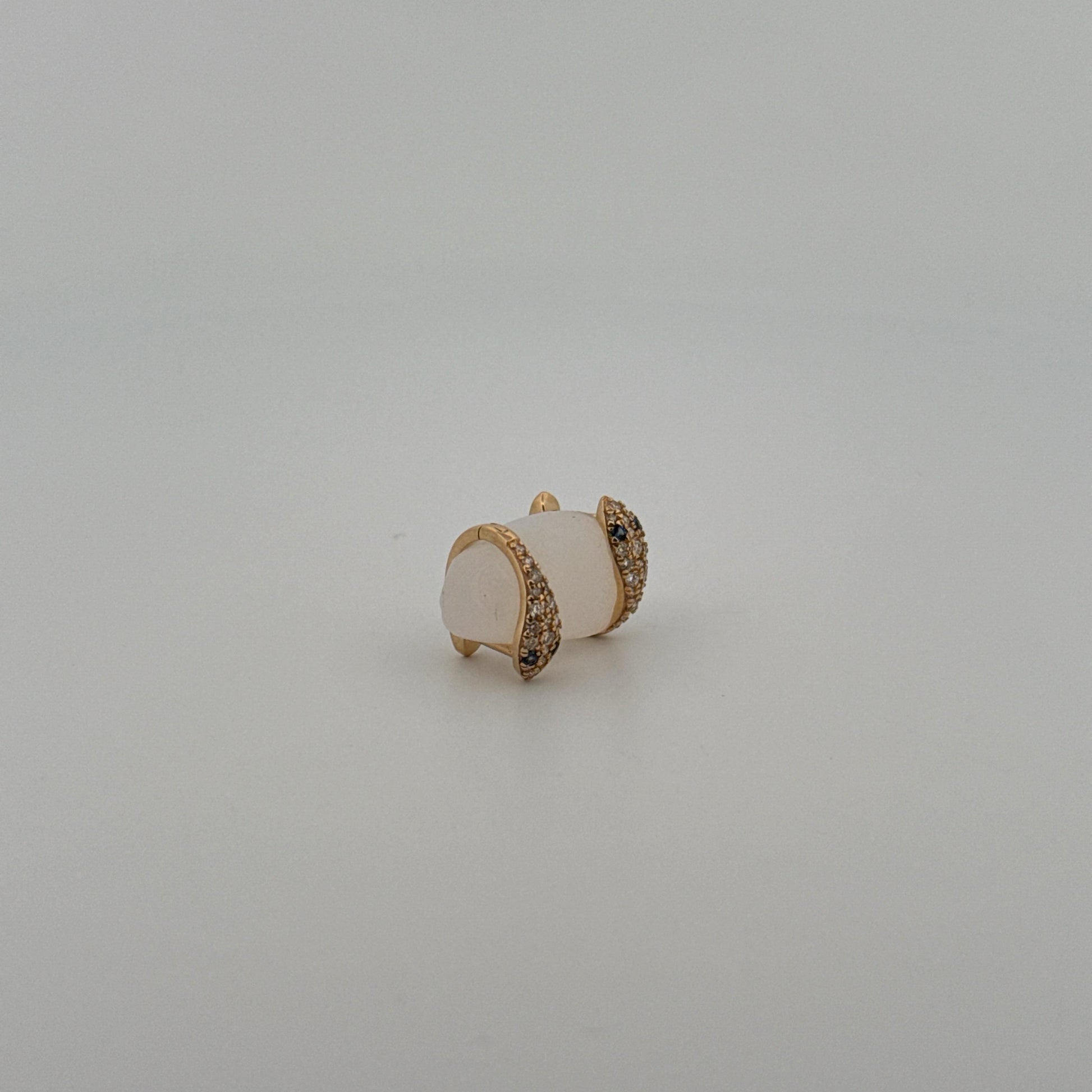 14K Gold and Diamond Serpent Earrings w/Emerald Eyes