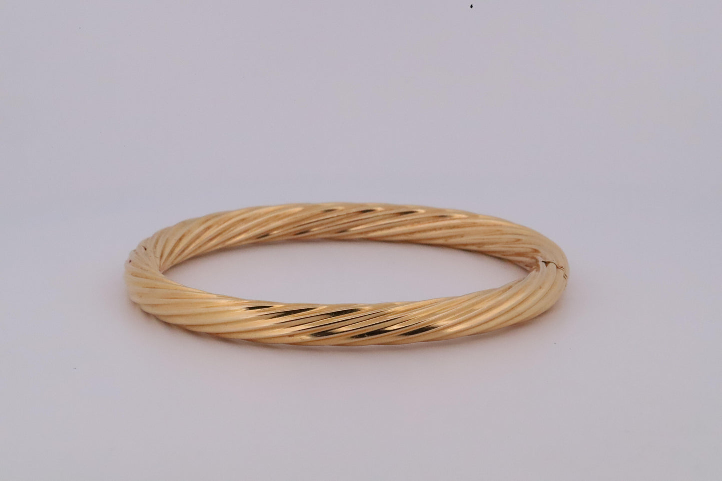 Vintage Italian Chimento 18K Twisted Yellow, Rose, & White Gold Bangle Set