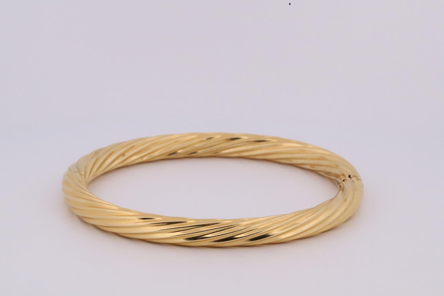 Vintage Italian Chimento 18K Twisted Yellow, Rose, & White Gold Bangle Set