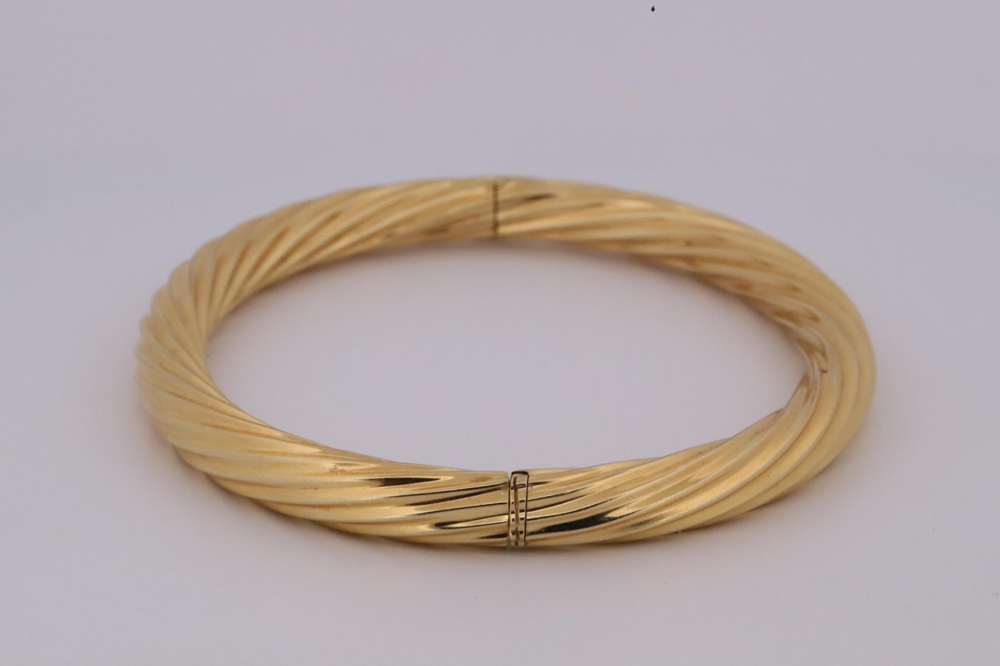 Vintage Italian Chimento 18K Twisted Yellow, Rose, & White Gold Bangle Set