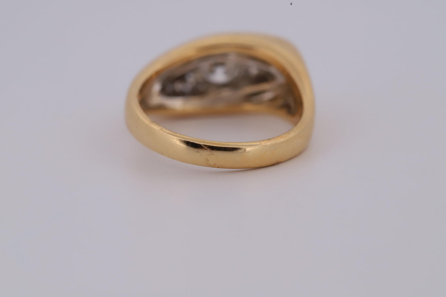 Vintage 18K Gold Diamond Marquise Design Cluster Ring