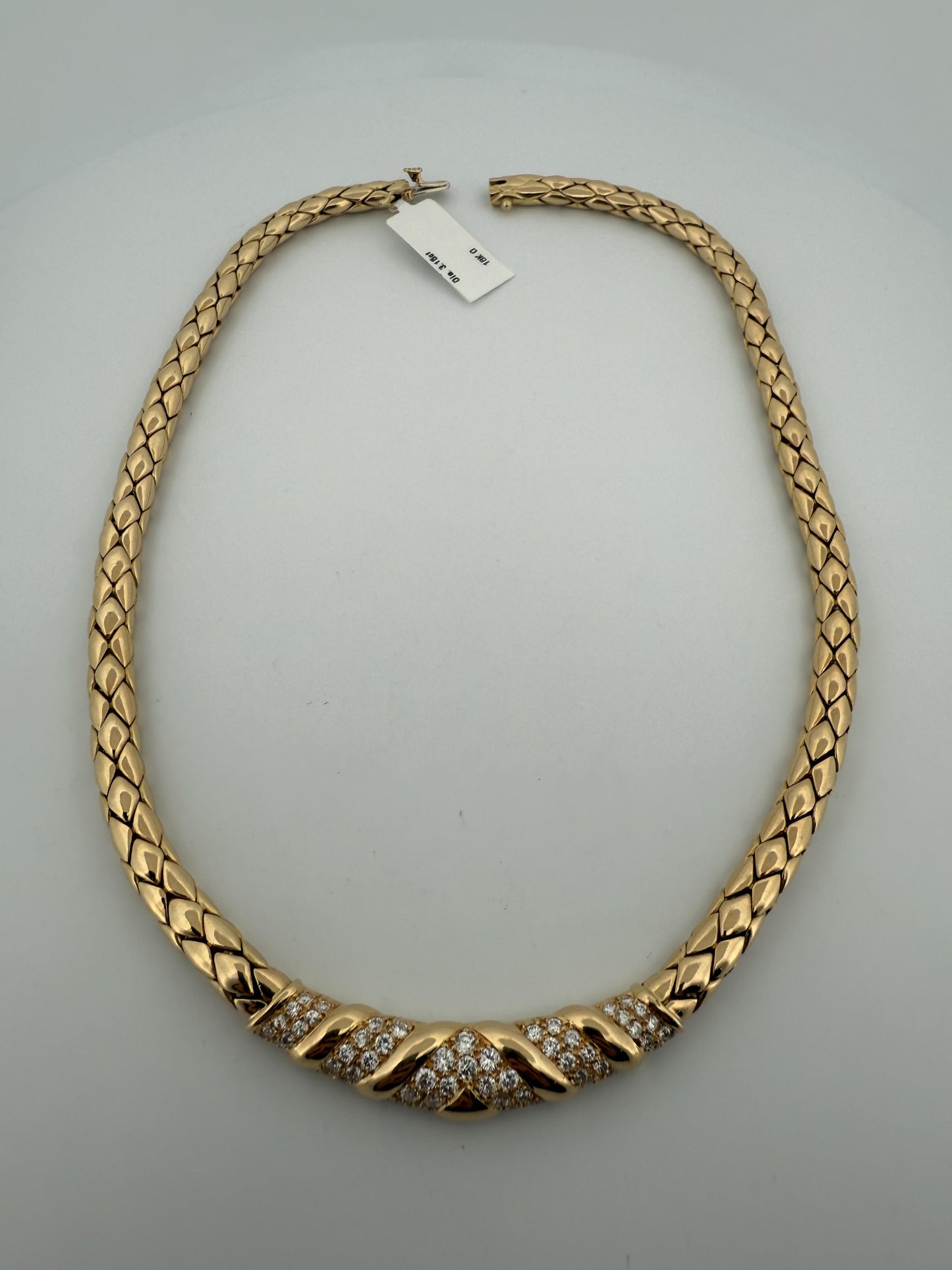 Fred Paris Diamond and 18K Yellow Gold Necklace