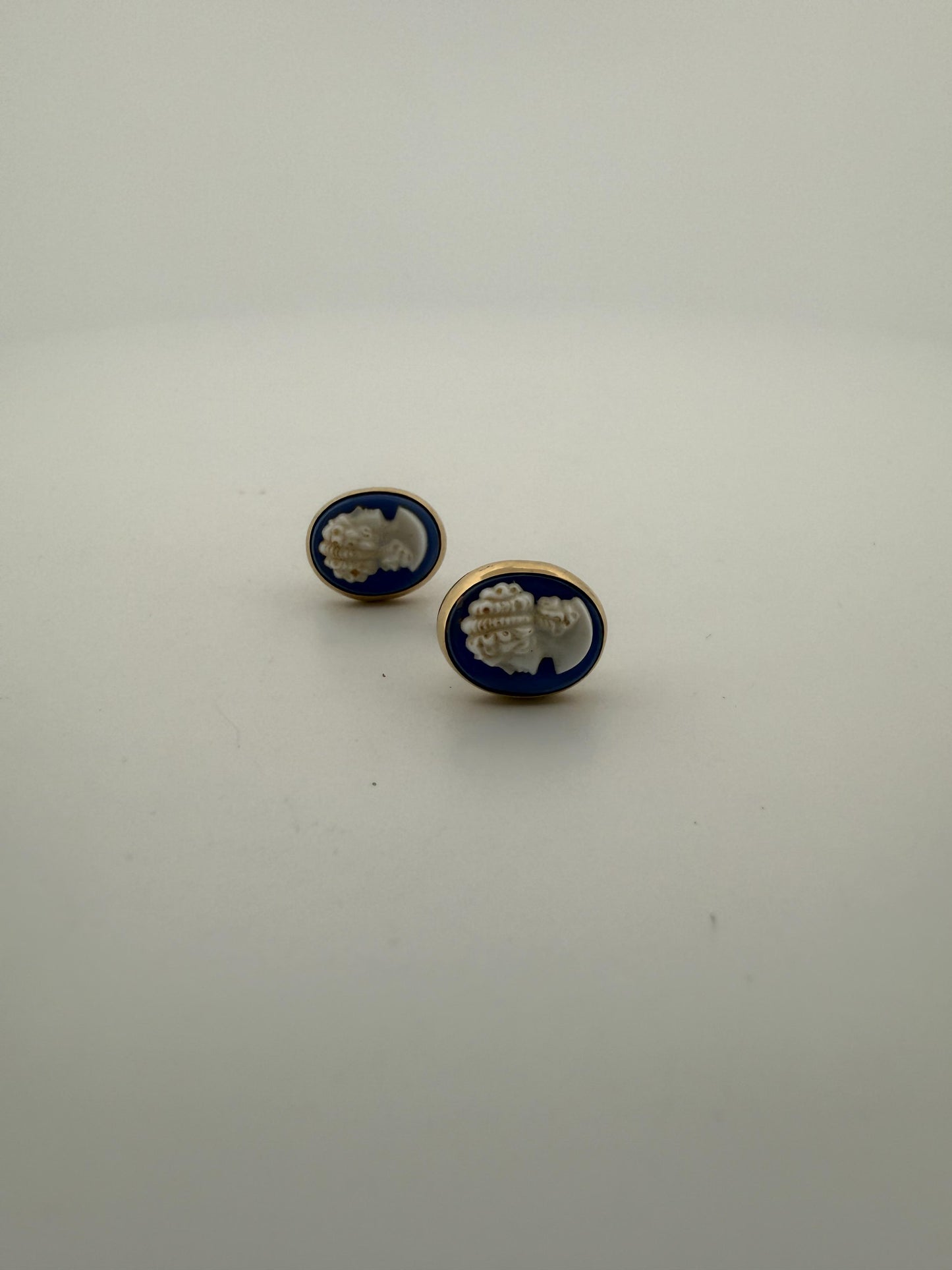 Antique Cameo Earrings with 14k Gold