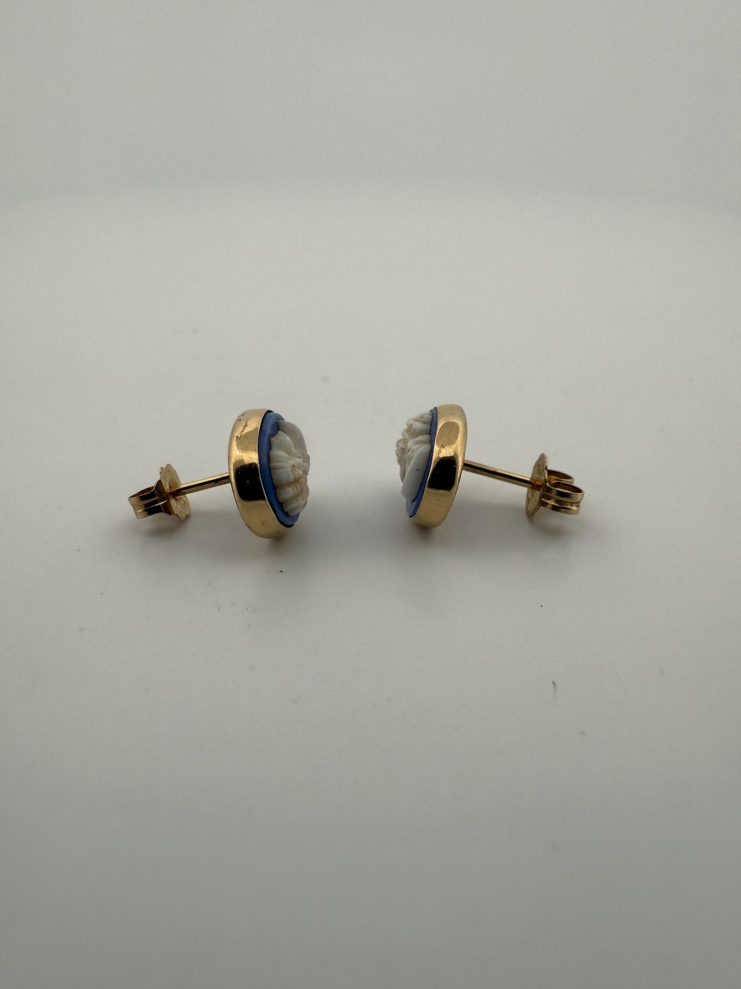 Antique Cameo Earrings with 14k Gold