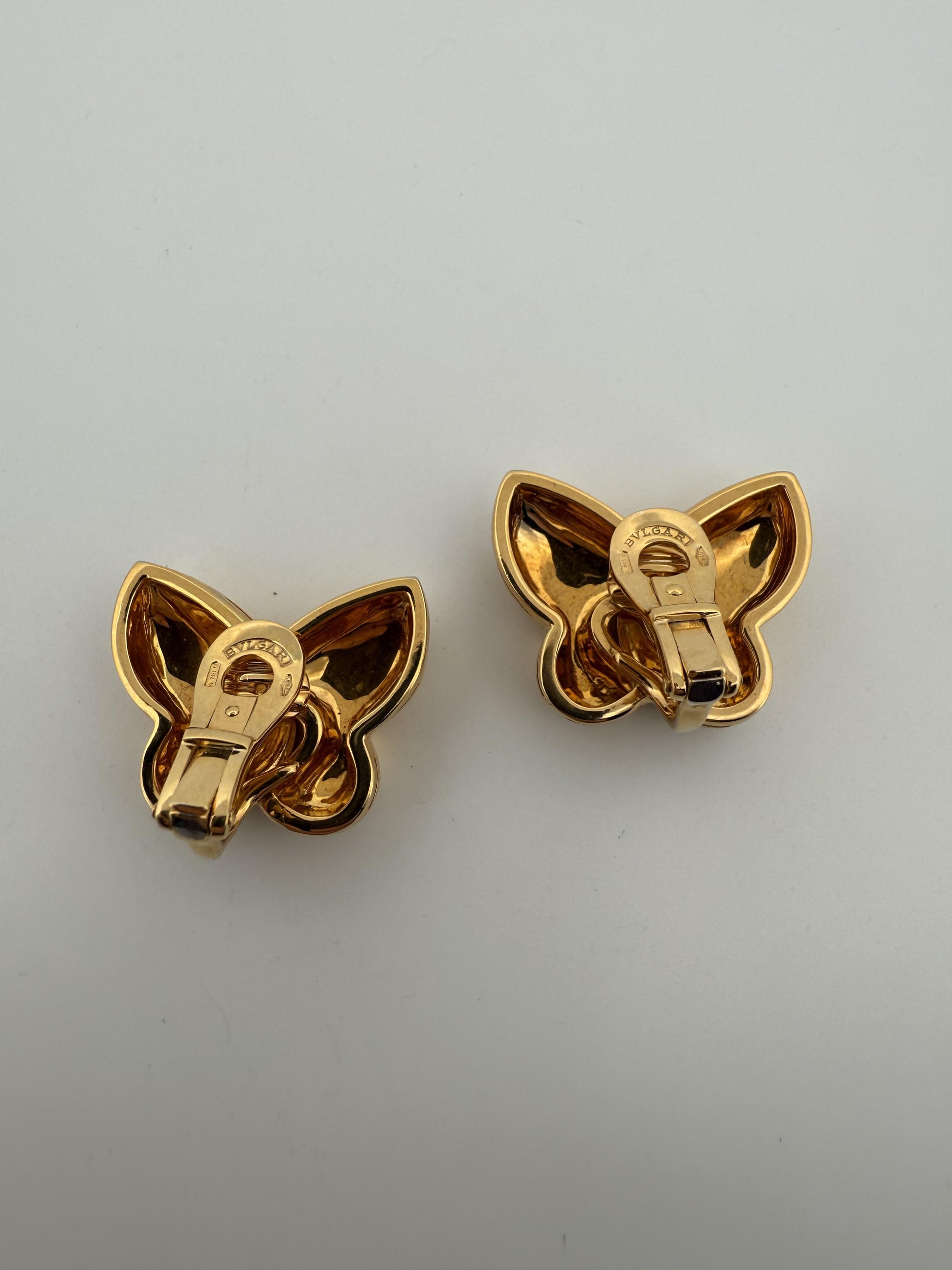 Bulgari Farfalle 18K Yellow Gold Butterfly Earrings