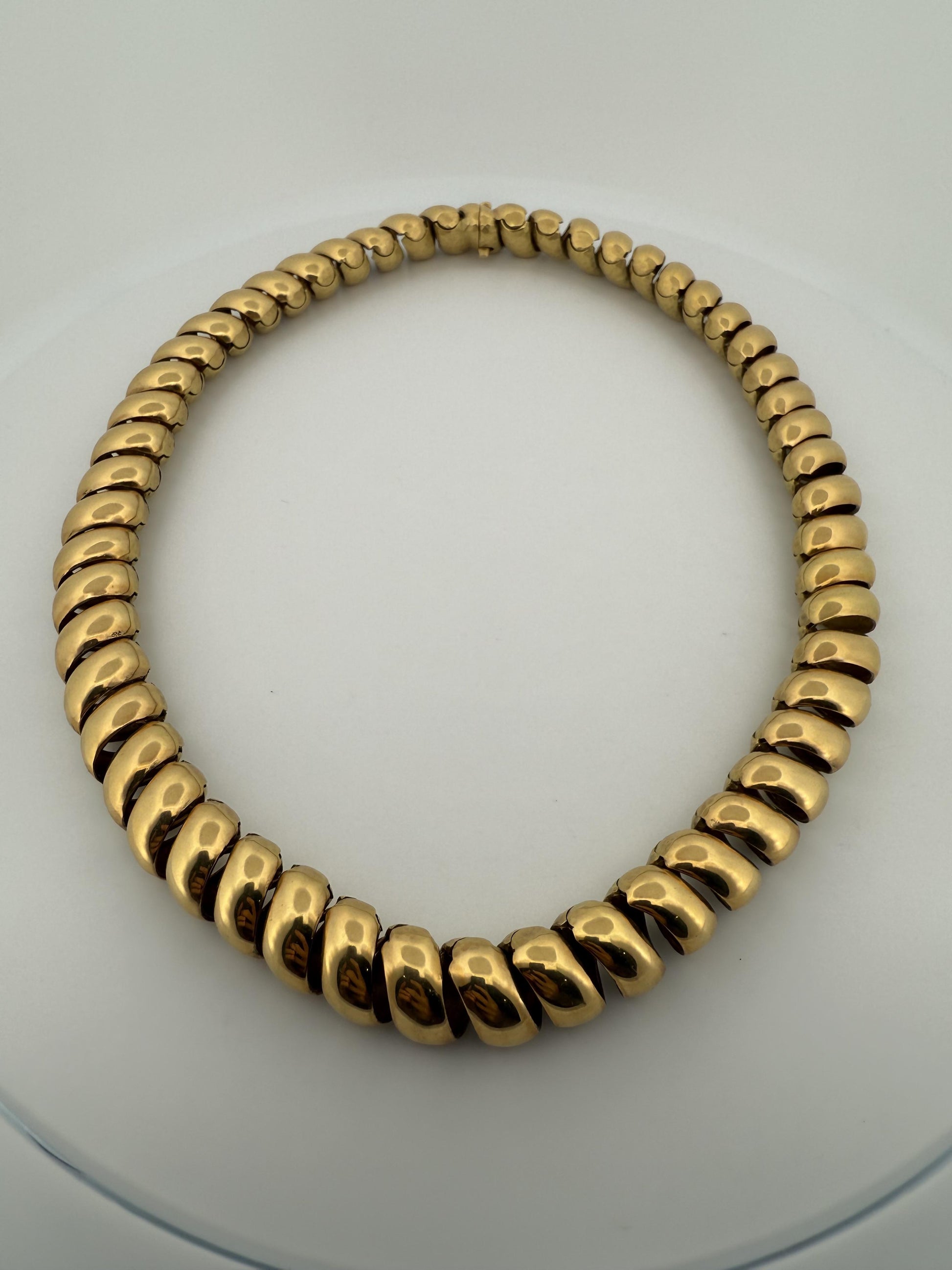 "H. Stern" Napier Hammered and Smooth 18K Gold Finished Necklace