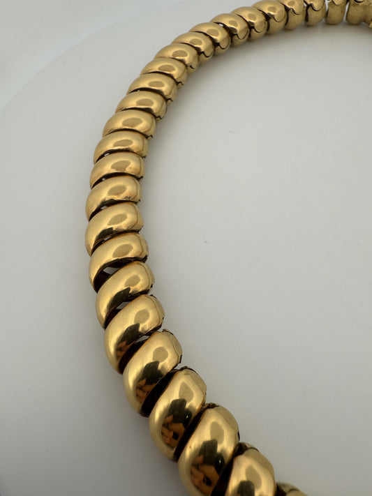 "H. Stern" Napier Hammered and Smooth 18K Gold Finished Necklace