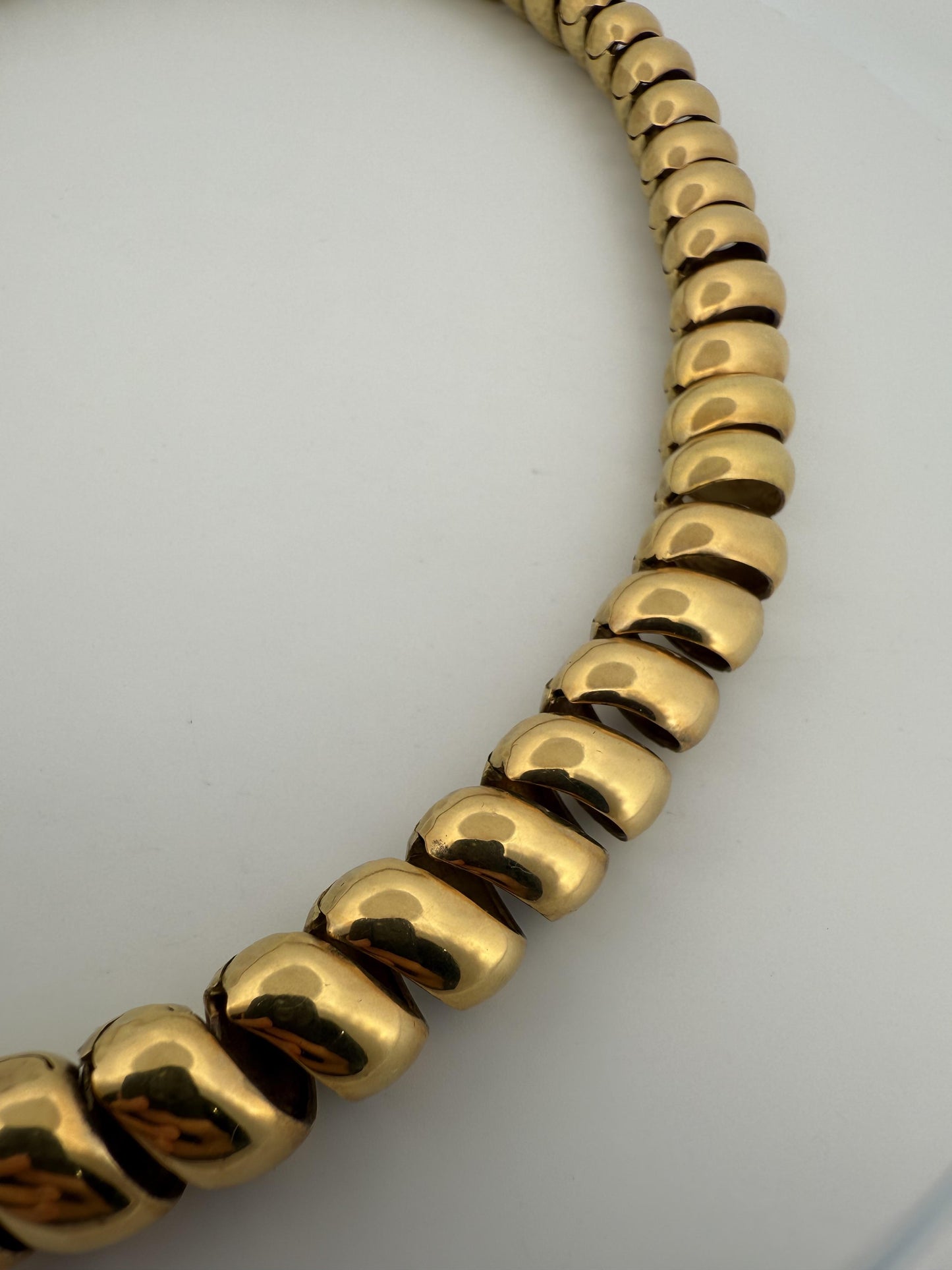 "H. Stern" Napier Hammered and Smooth 18K Gold Finished Necklace