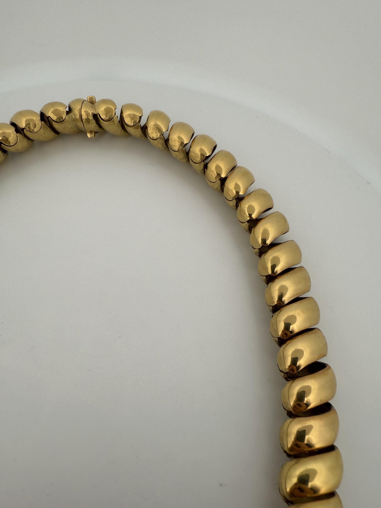 "H. Stern" Napier Hammered and Smooth 18K Gold Finished Necklace