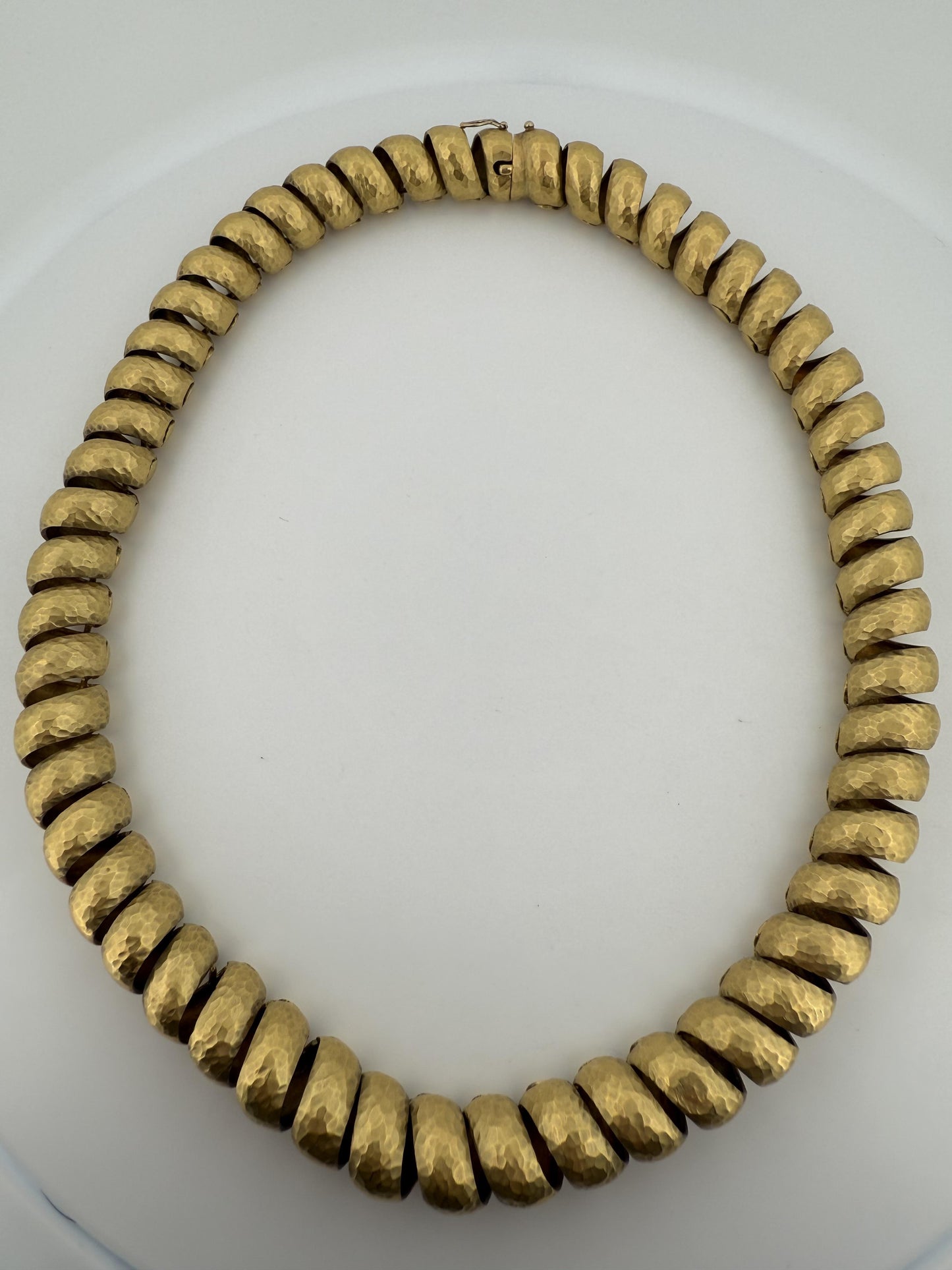 "H. Stern" Napier Hammered and Smooth 18K Gold Finished Necklace