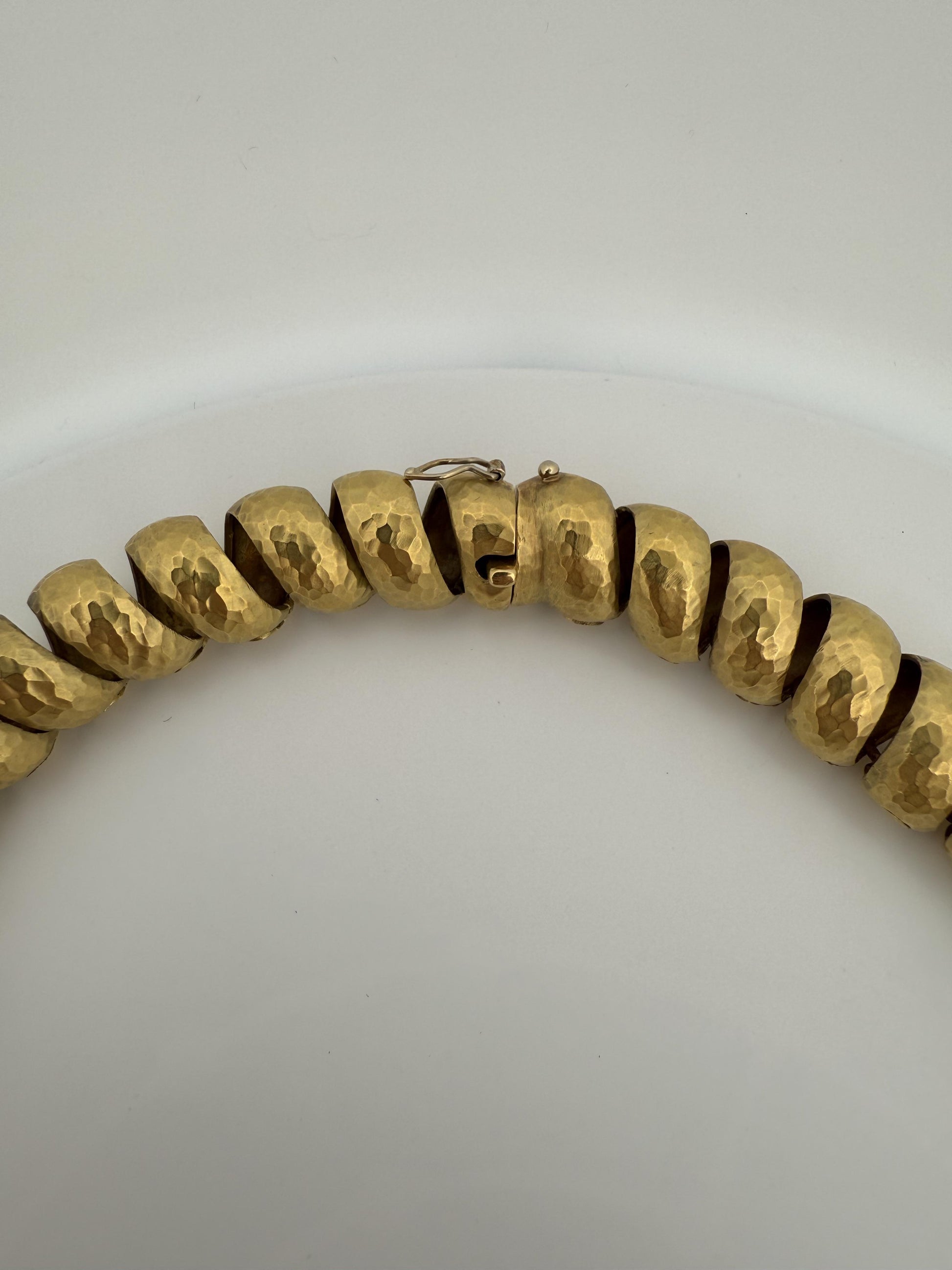 "H. Stern" Napier Hammered and Smooth 18K Gold Finished Necklace