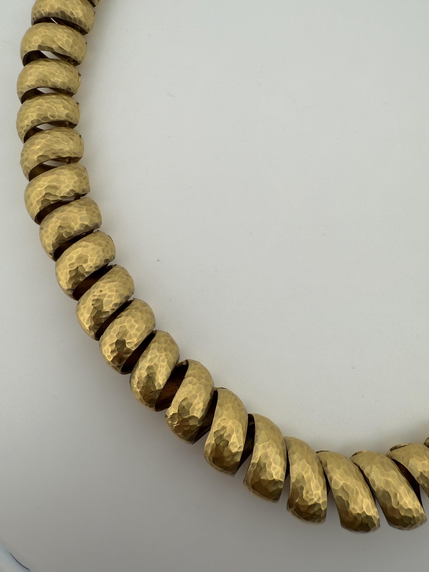 "H. Stern" Napier Hammered and Smooth 18K Gold Finished Necklace