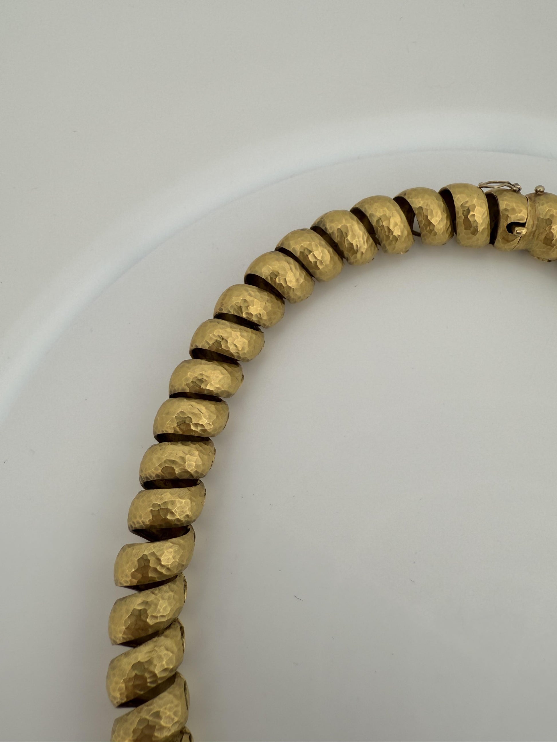 "H. Stern" Napier Hammered and Smooth 18K Gold Finished Necklace