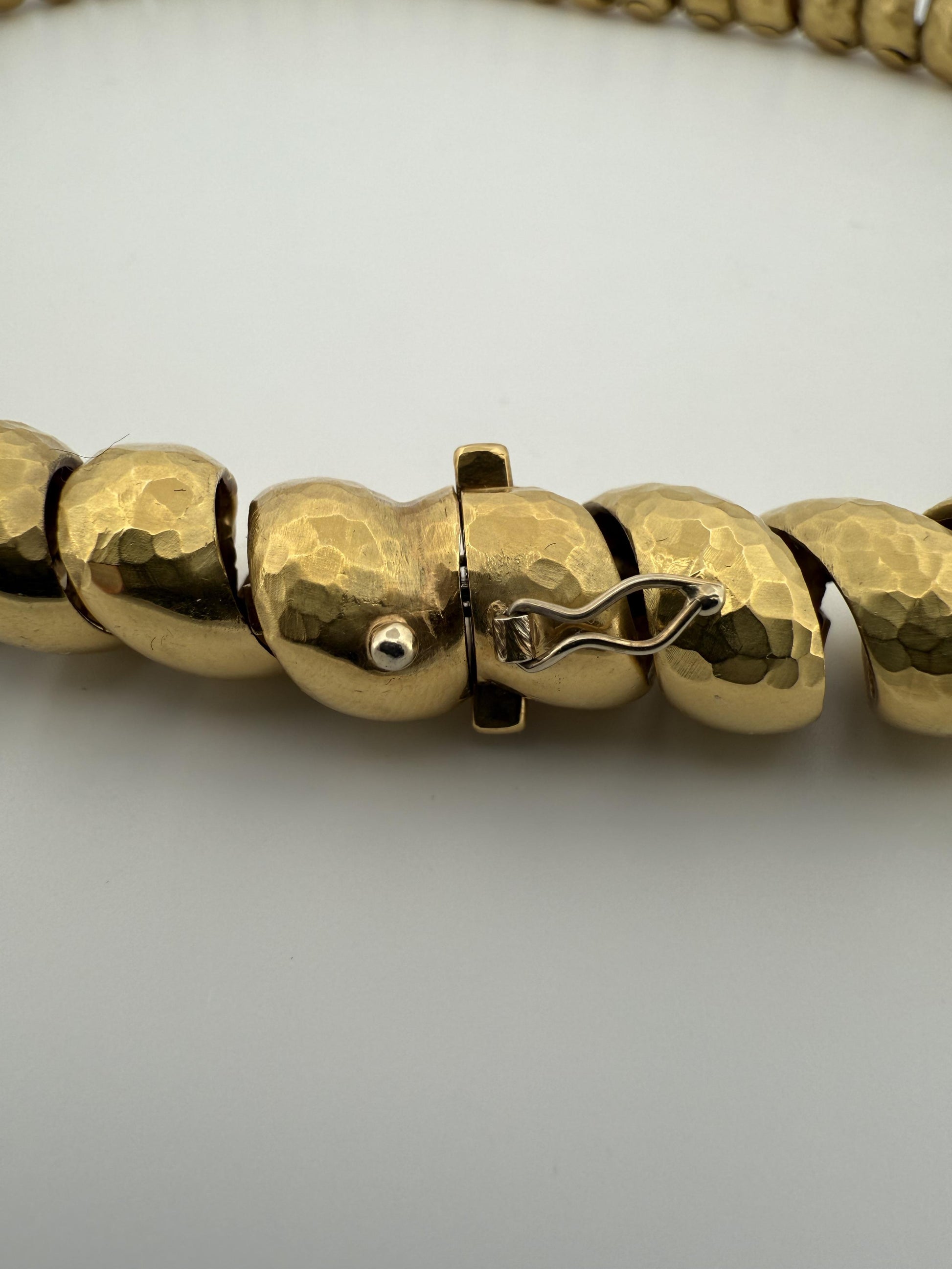 "H. Stern" Napier Hammered and Smooth 18K Gold Finished Necklace