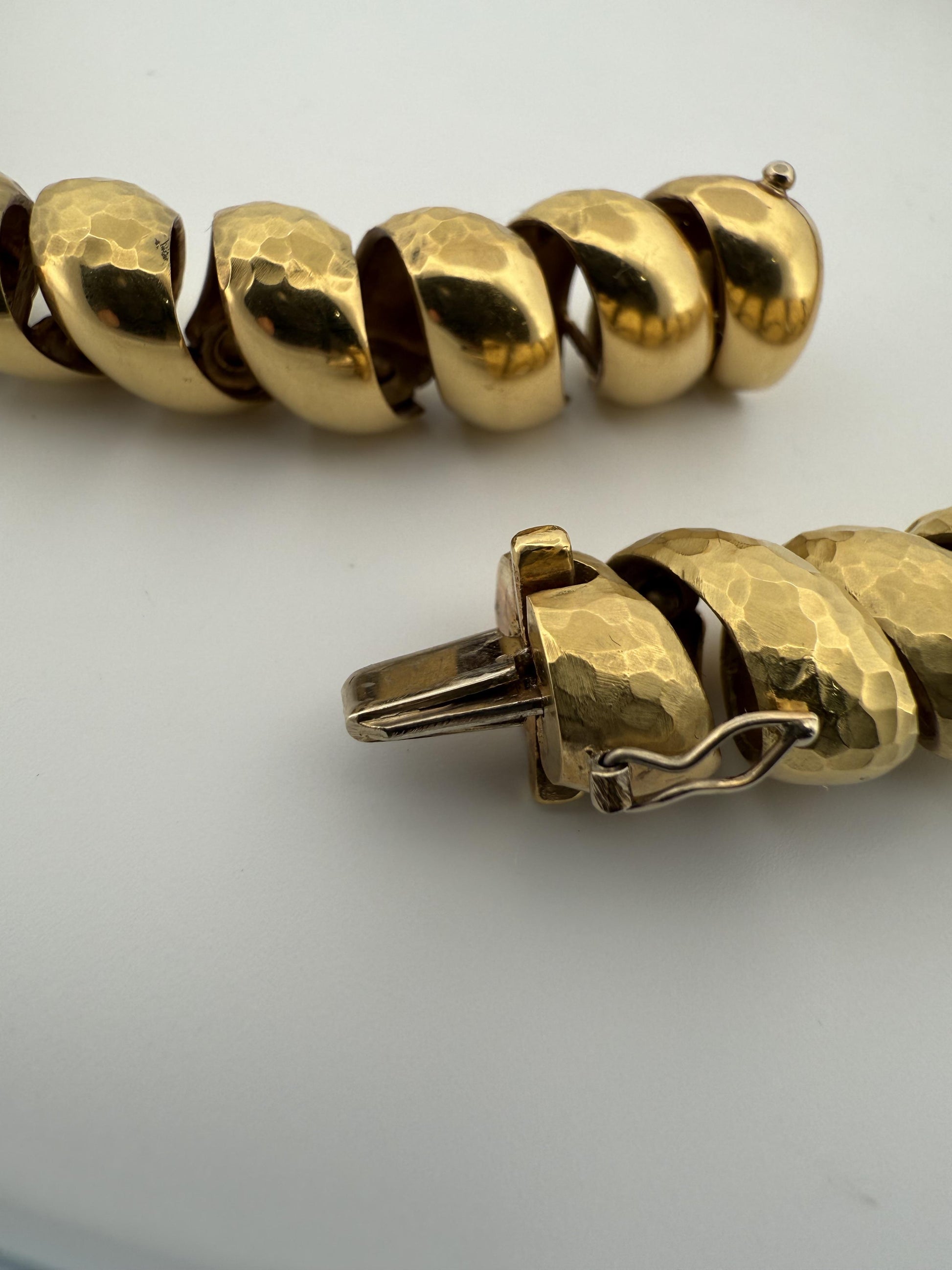 "H. Stern" Napier Hammered and Smooth 18K Gold Finished Necklace