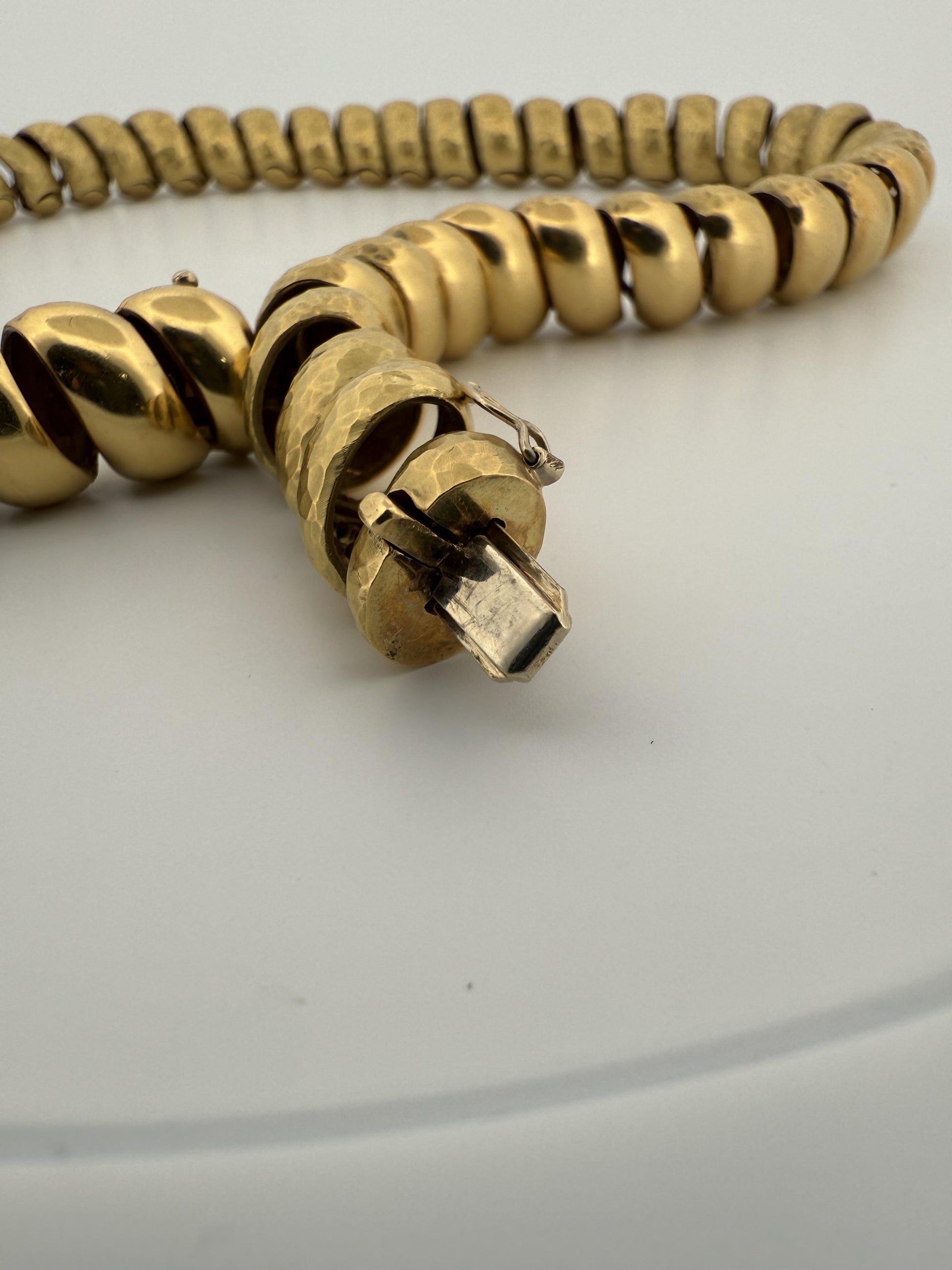 "H. Stern" Napier Hammered and Smooth 18K Gold Finished Necklace