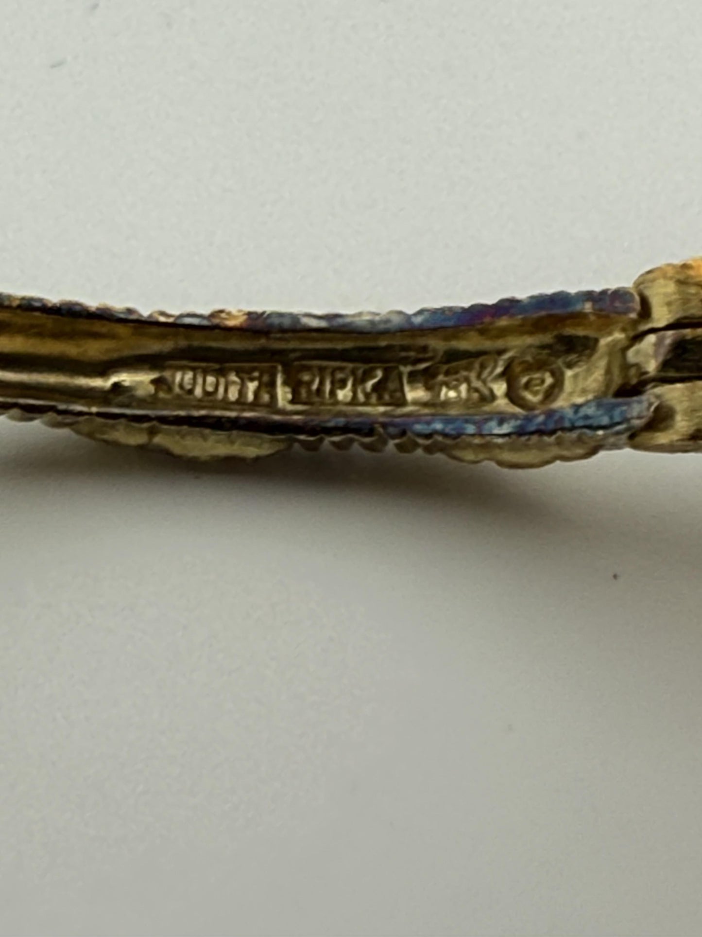 Vintage Braided Judith Ripka Diamond and 18K Gold Earrings