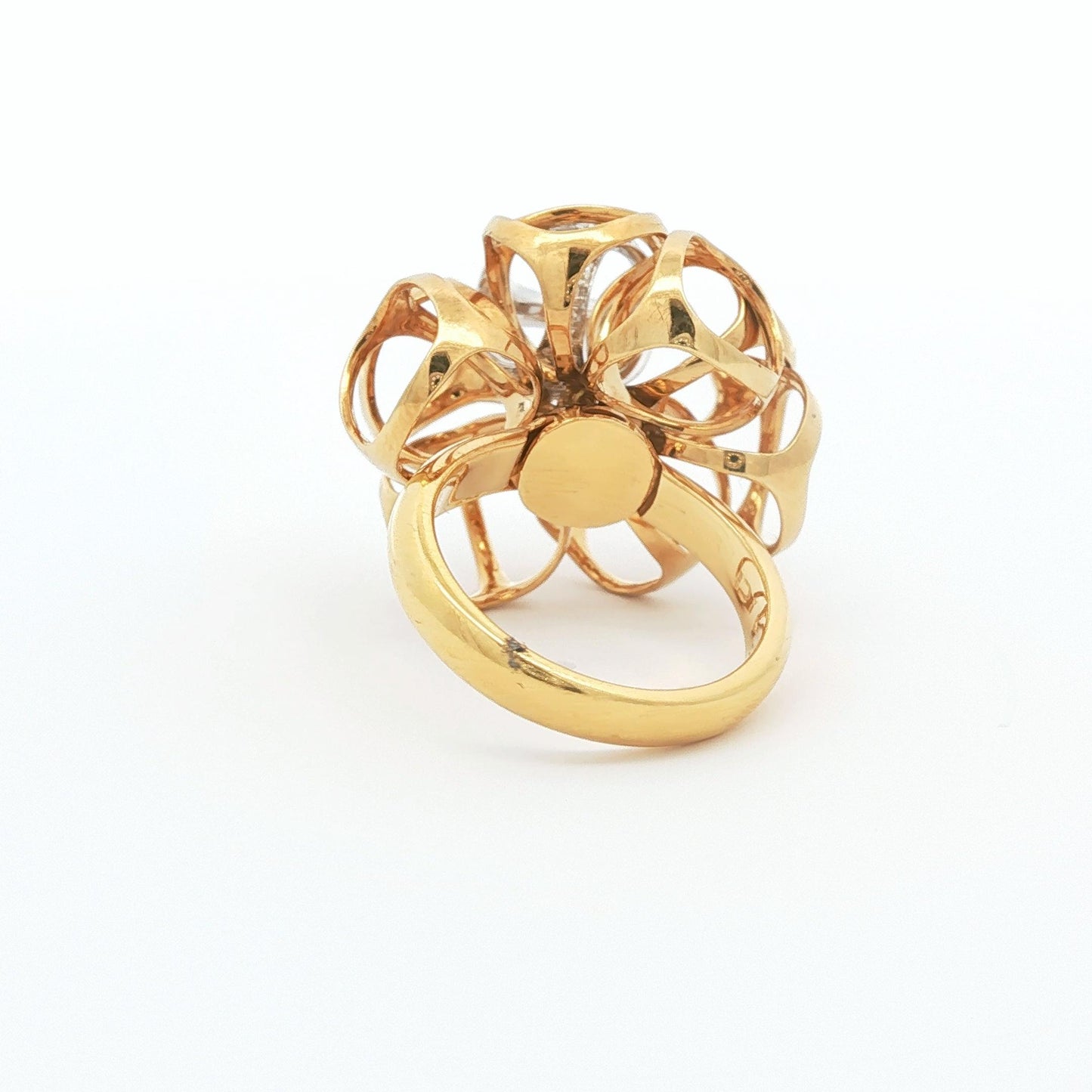 Large Dimodolo Diamond Cocktail Ring in 18k Rose and Yellow Gold