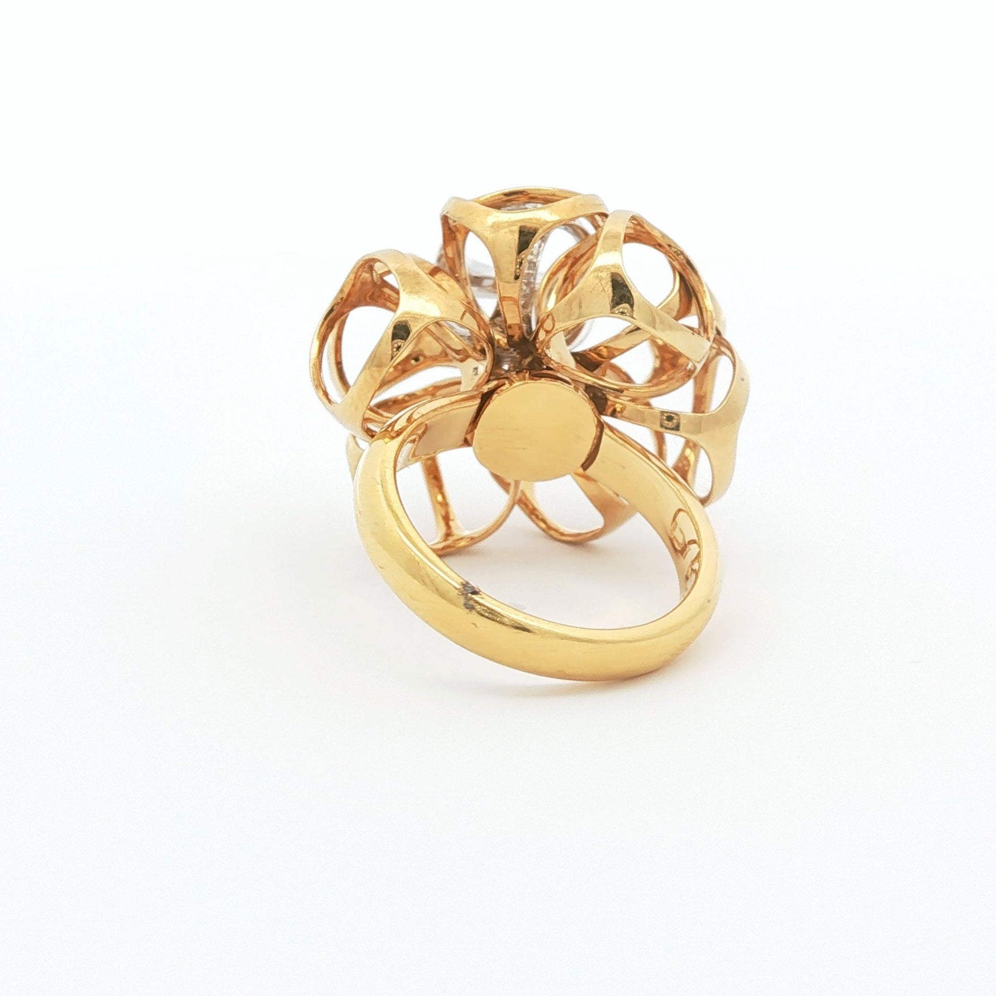 Large Dimodolo Diamond Cocktail Ring in 18k Rose and Yellow Gold