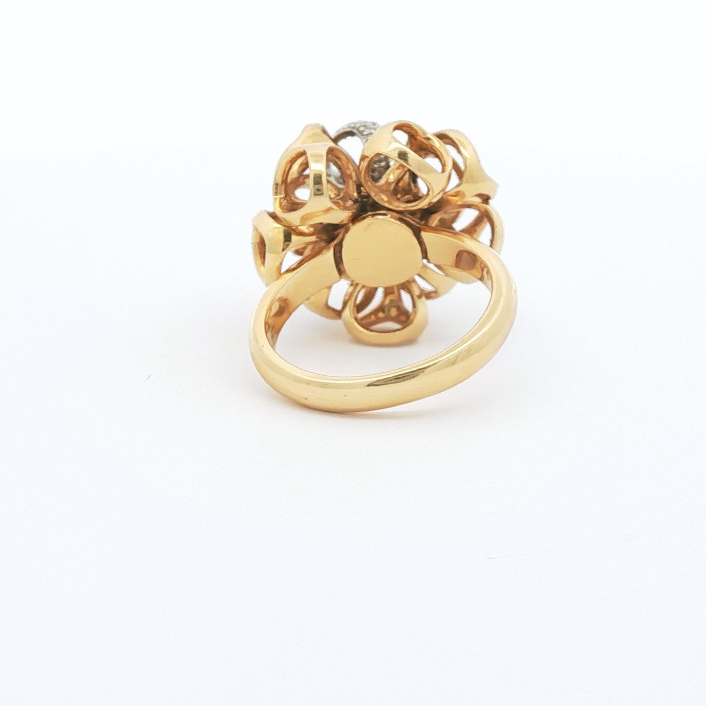 Medium Dimodolo Diamond Cocktail Ring in 18k White and Yellow Gold