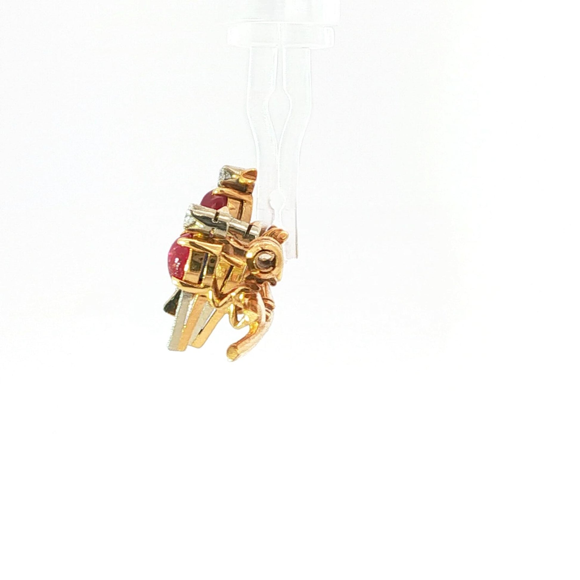 Chatting on the Branch! 18K Gold Ruby, Sapphire, and Diamond Four-Bird Brooch