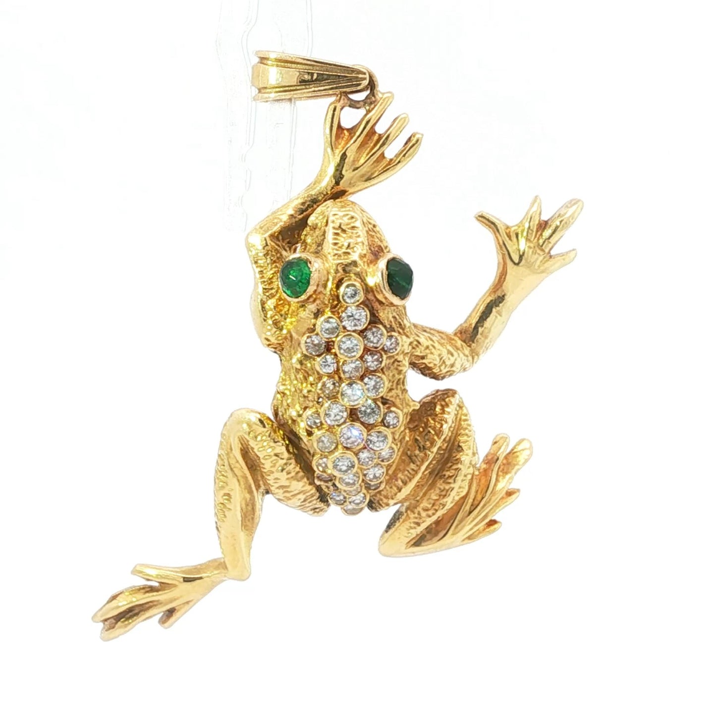 Vintage 1960s 18K Frog Pendant, Marked KV 1963