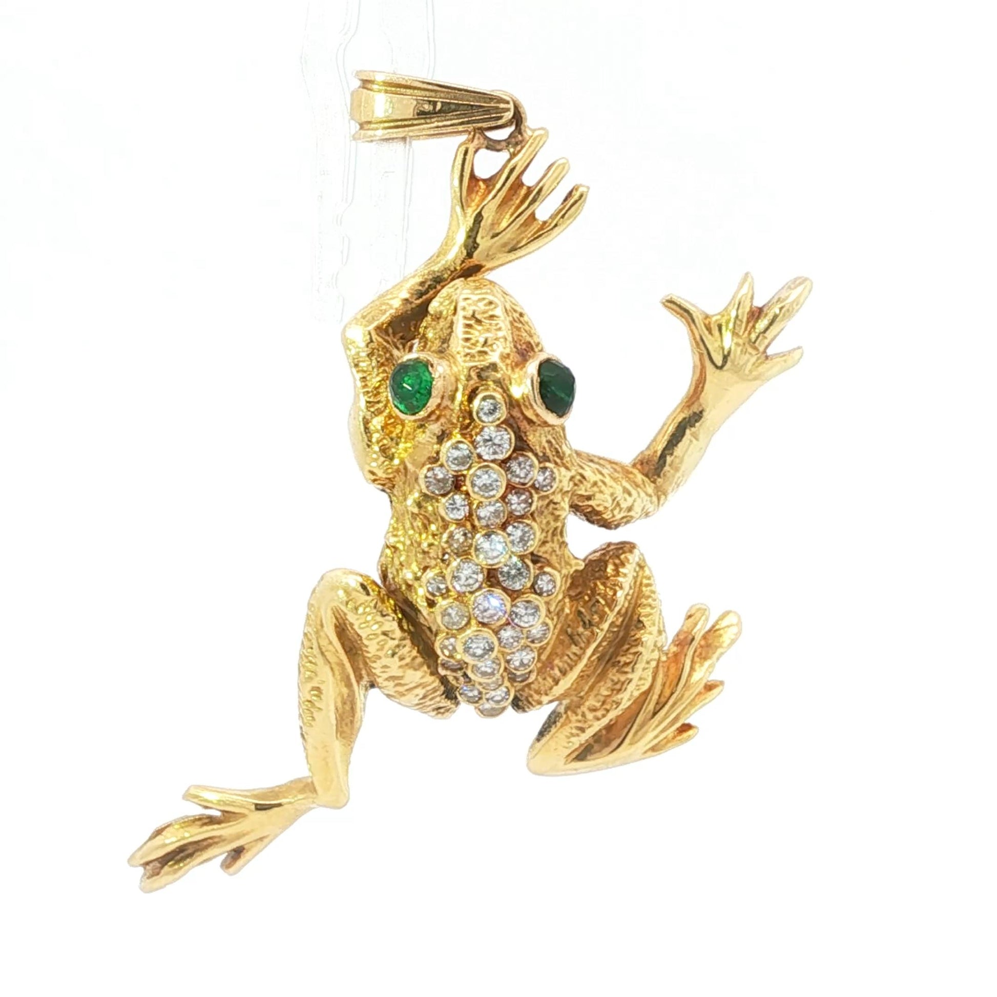Vintage 1960s 18K Frog Pendant, Marked KV 1963