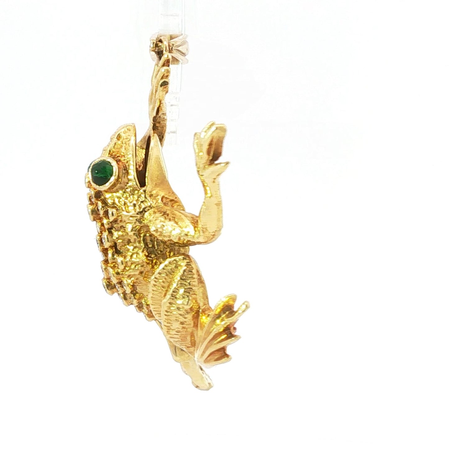 Vintage 1960s 18K Frog Pendant, Marked KV 1963
