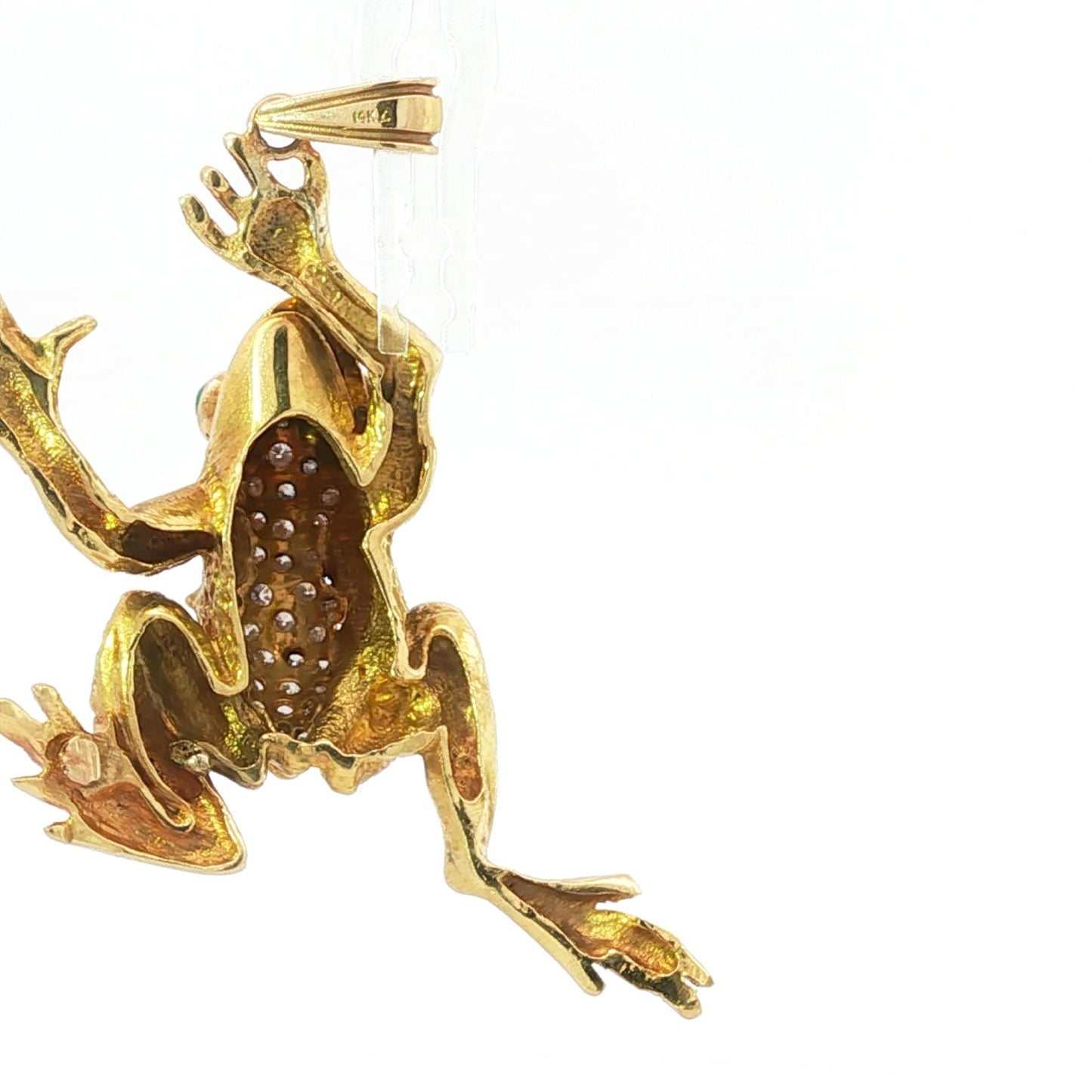 Vintage 1960s 18K Frog Pendant, Marked KV 1963