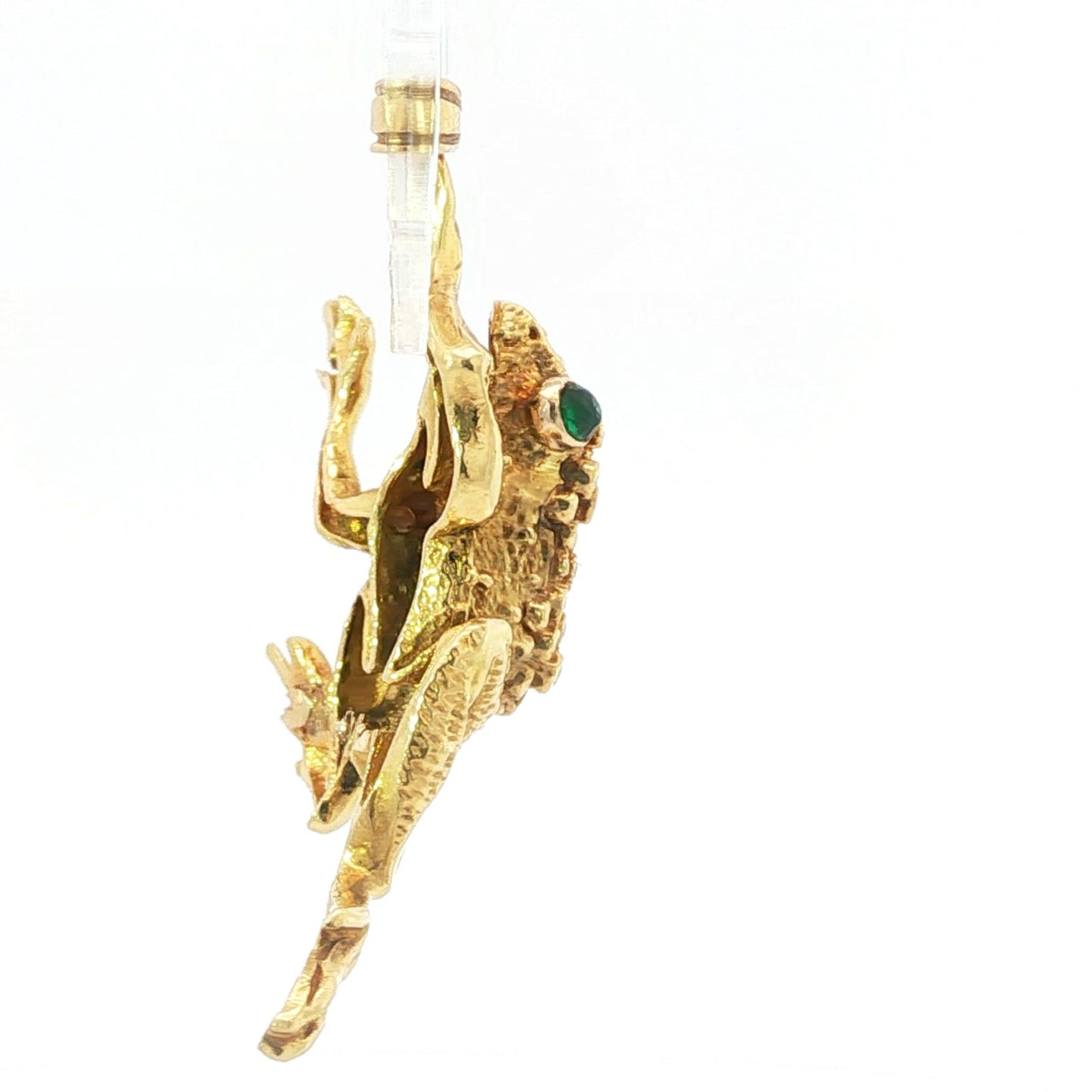 Vintage 1960s 18K Frog Pendant, Marked KV 1963