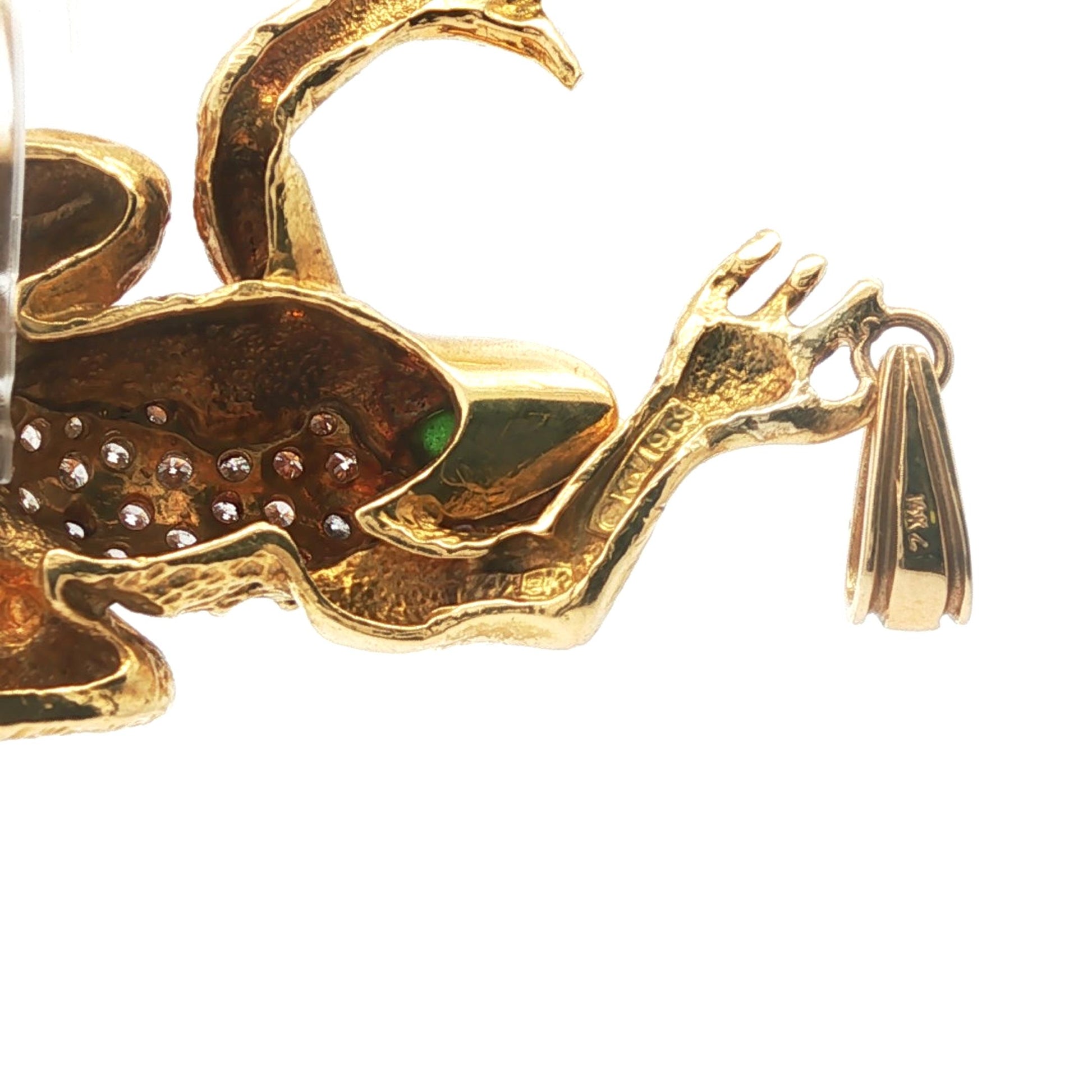 Vintage 1960s 18K Frog Pendant, Marked KV 1963