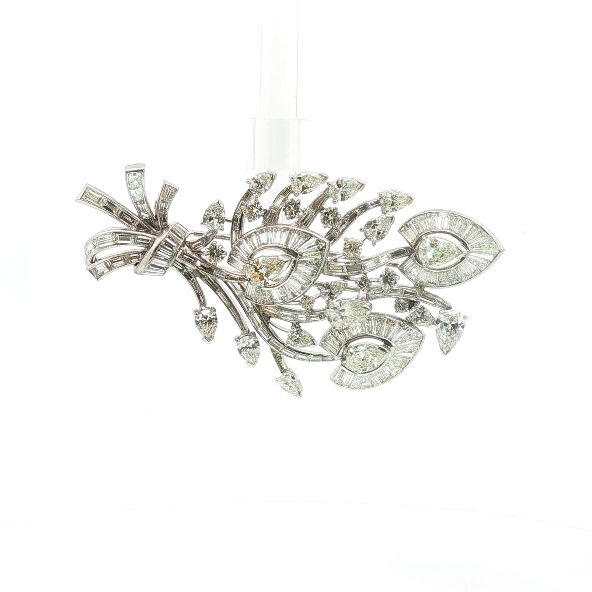 Amazingly Detailed 14K Vintage Diamond Floral Brooch