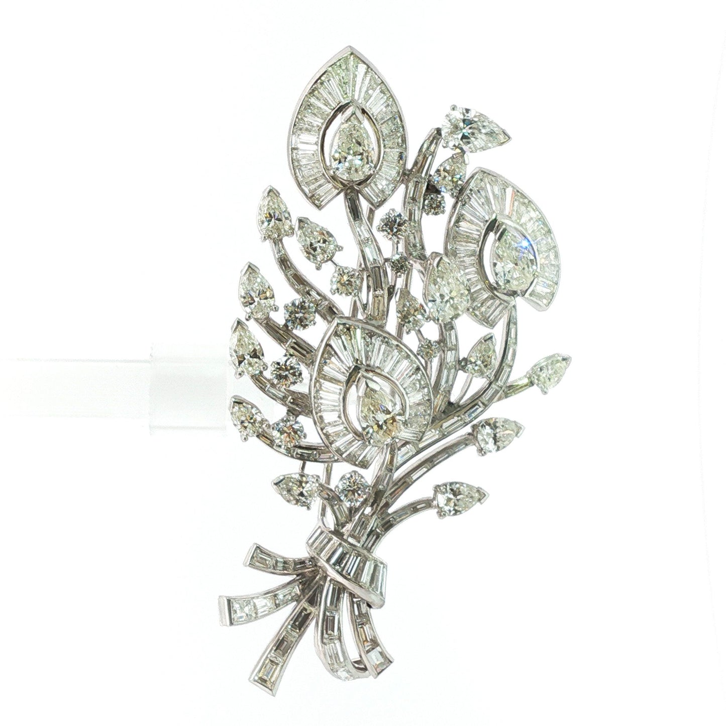 Amazingly Detailed 14K Vintage Diamond Floral Brooch