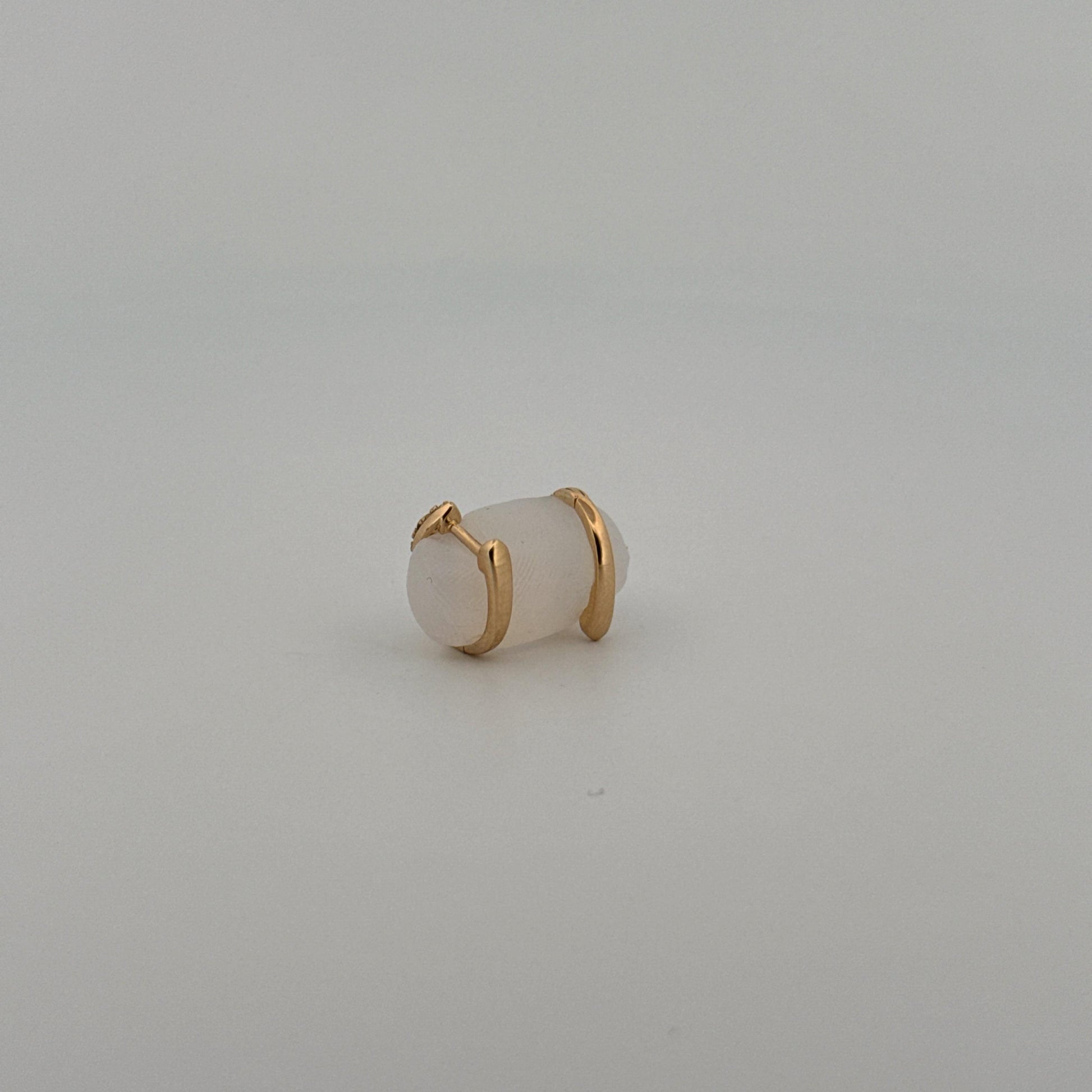 14K Gold and Diamond Serpent Earrings w/Emerald Eyes