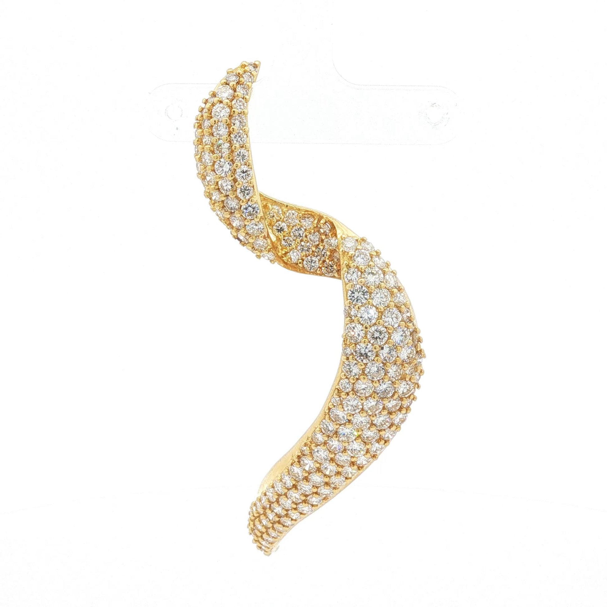 1970s Jose Hess Pave Diamond Sculptural Wave Pendant/Pin