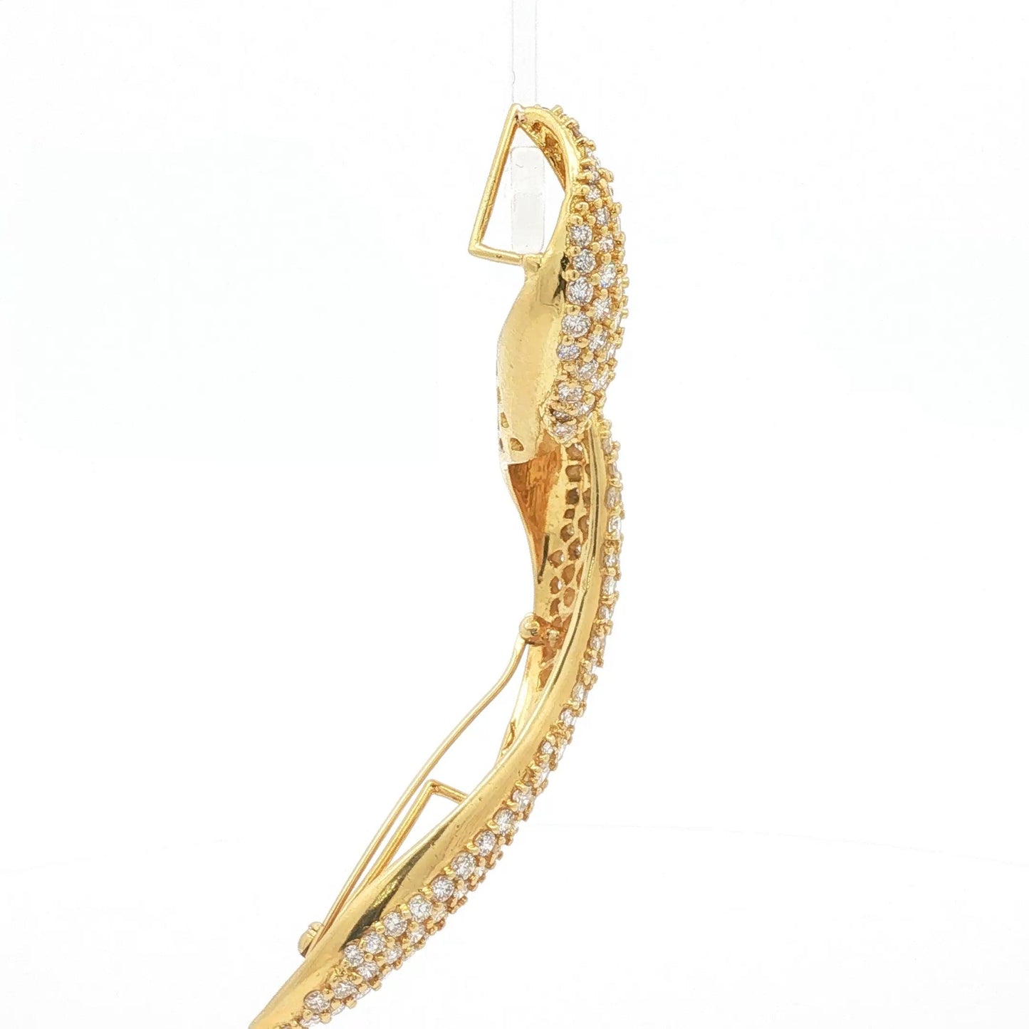1970s Jose Hess Pave Diamond Sculptural Wave Pendant/Pin
