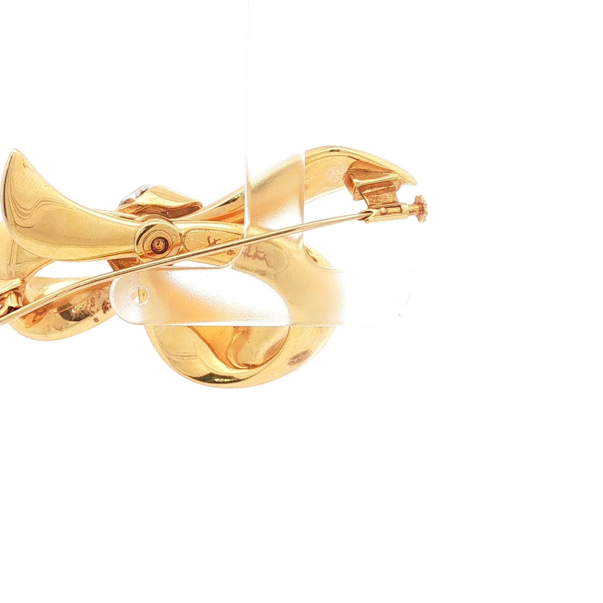 Andree Putman Limited Edition Polished Ribbon Bow Brooch With White-Gold Knot