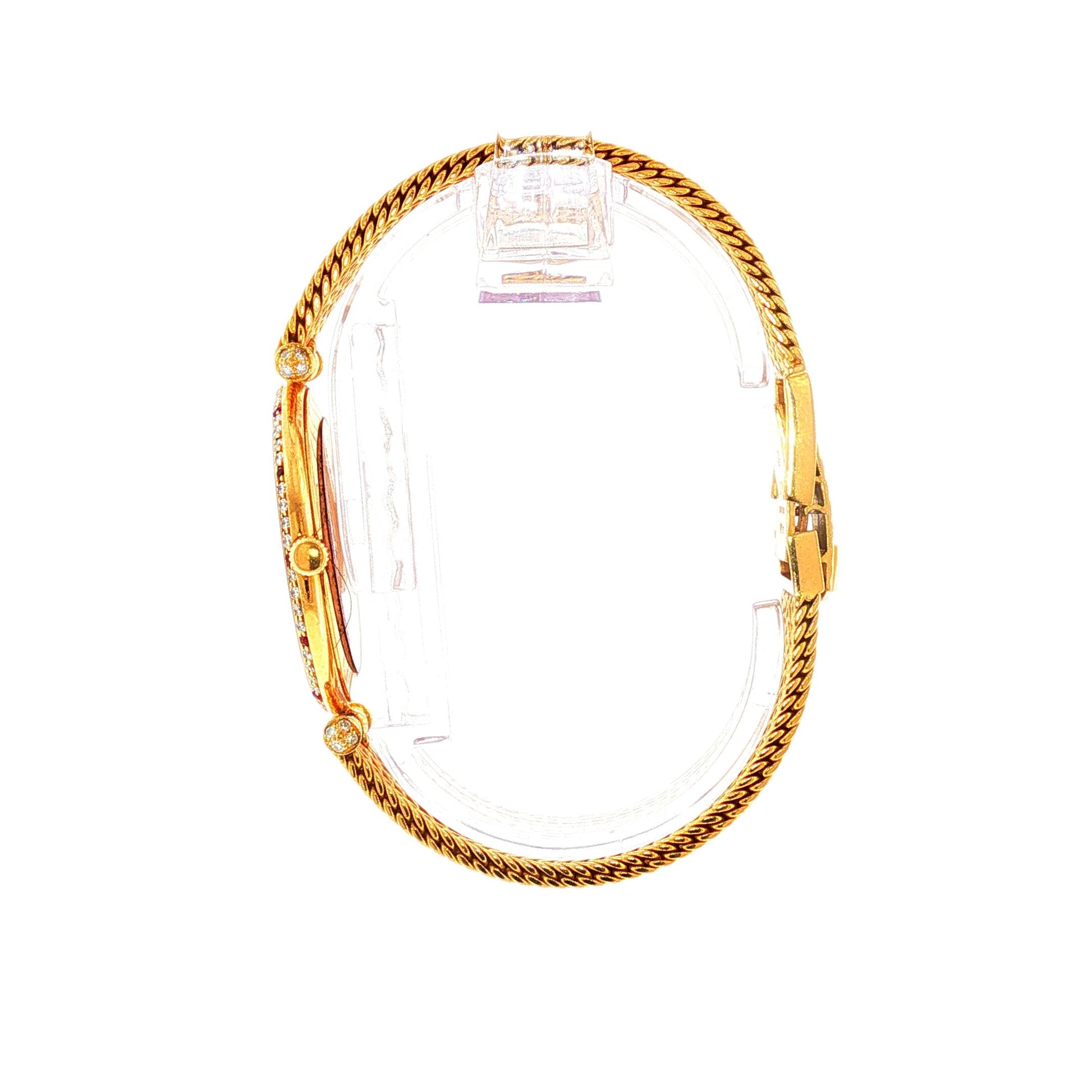 Vintage Van Cleef & Arpels Braided Rope Band with Factory Diamond and Ruby Crown