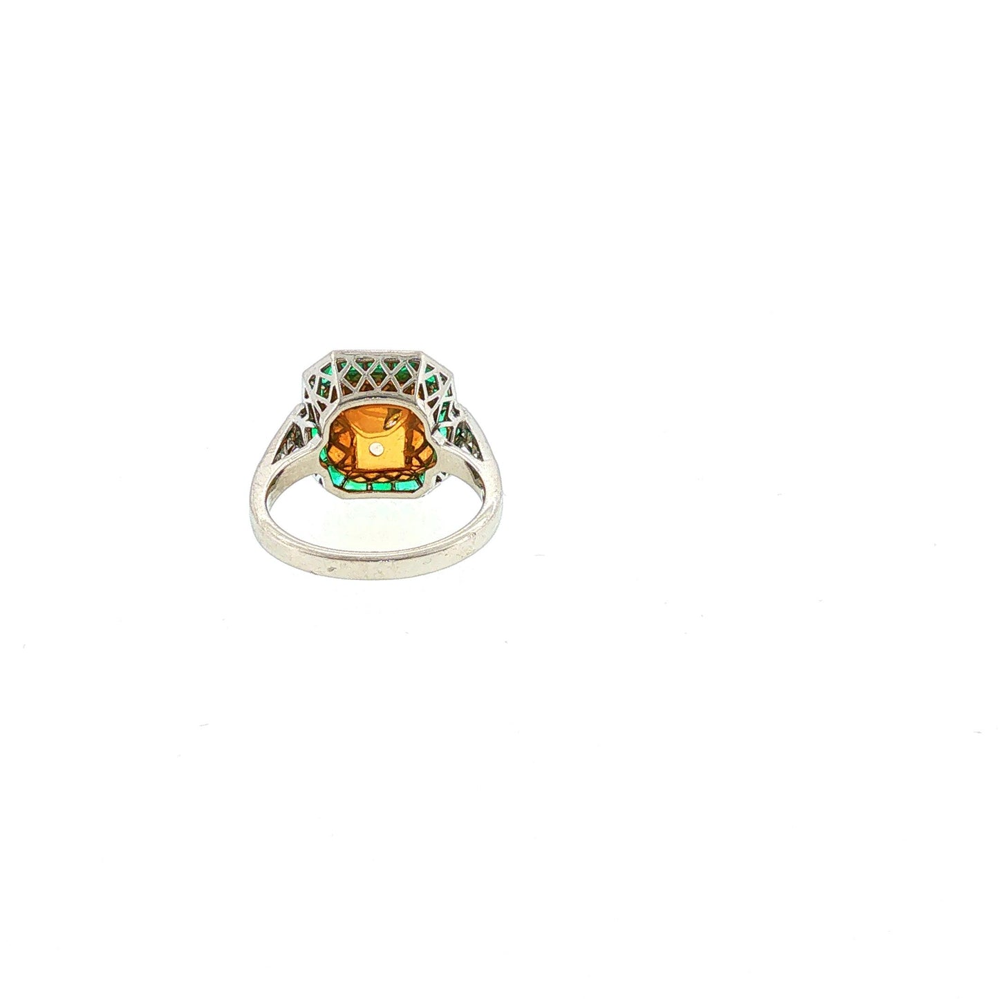 Sophia D. Platinum 5.01CT Fancy Yellow Diamond Ring with Emerald Halo