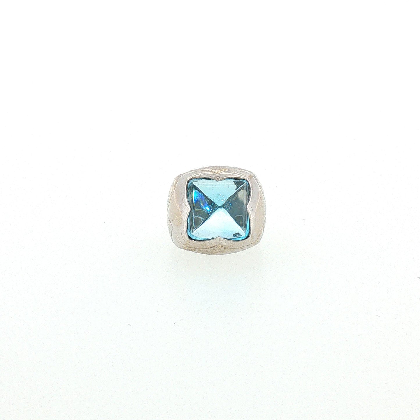 Vintage BVLGARI Sugarloaf Blue Topaz 18K Ring