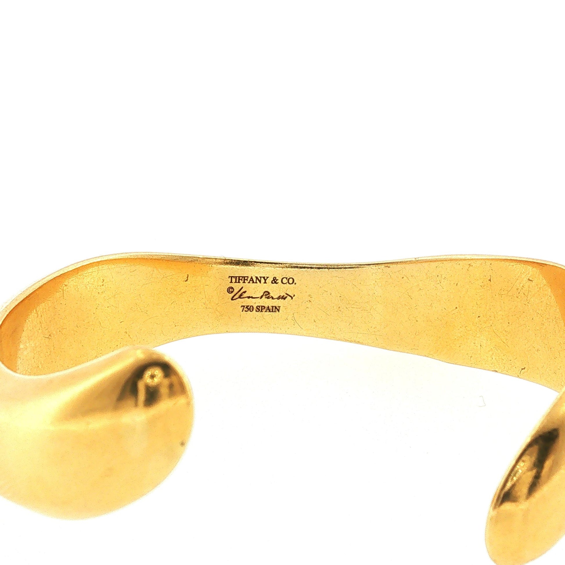 Tiffany & Co. Elsa Peretti Sculptural Bangle, 18k Yellow Gold