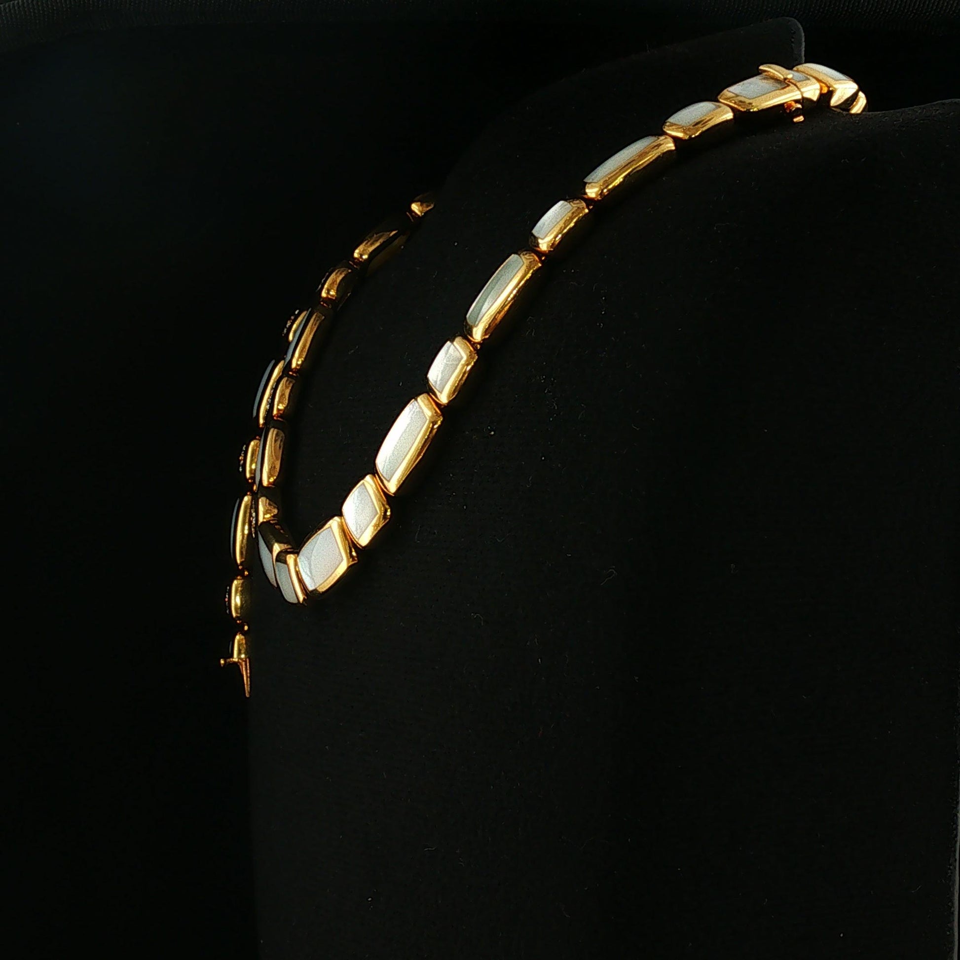 VCA 1960s Mother of Pearl and Diamond Necklace and Bracelet Set 18K