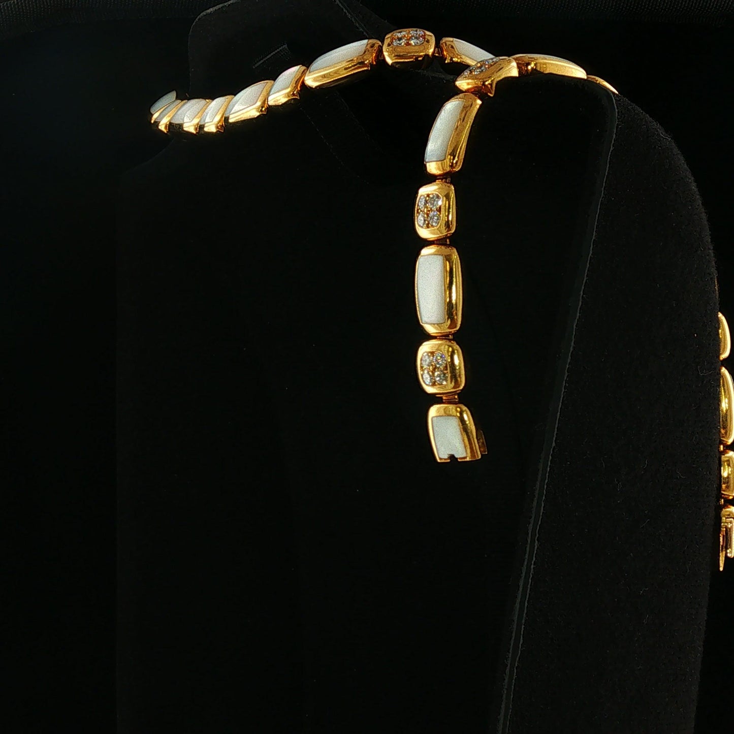 VCA 1960s Mother of Pearl and Diamond Necklace and Bracelet Set 18K